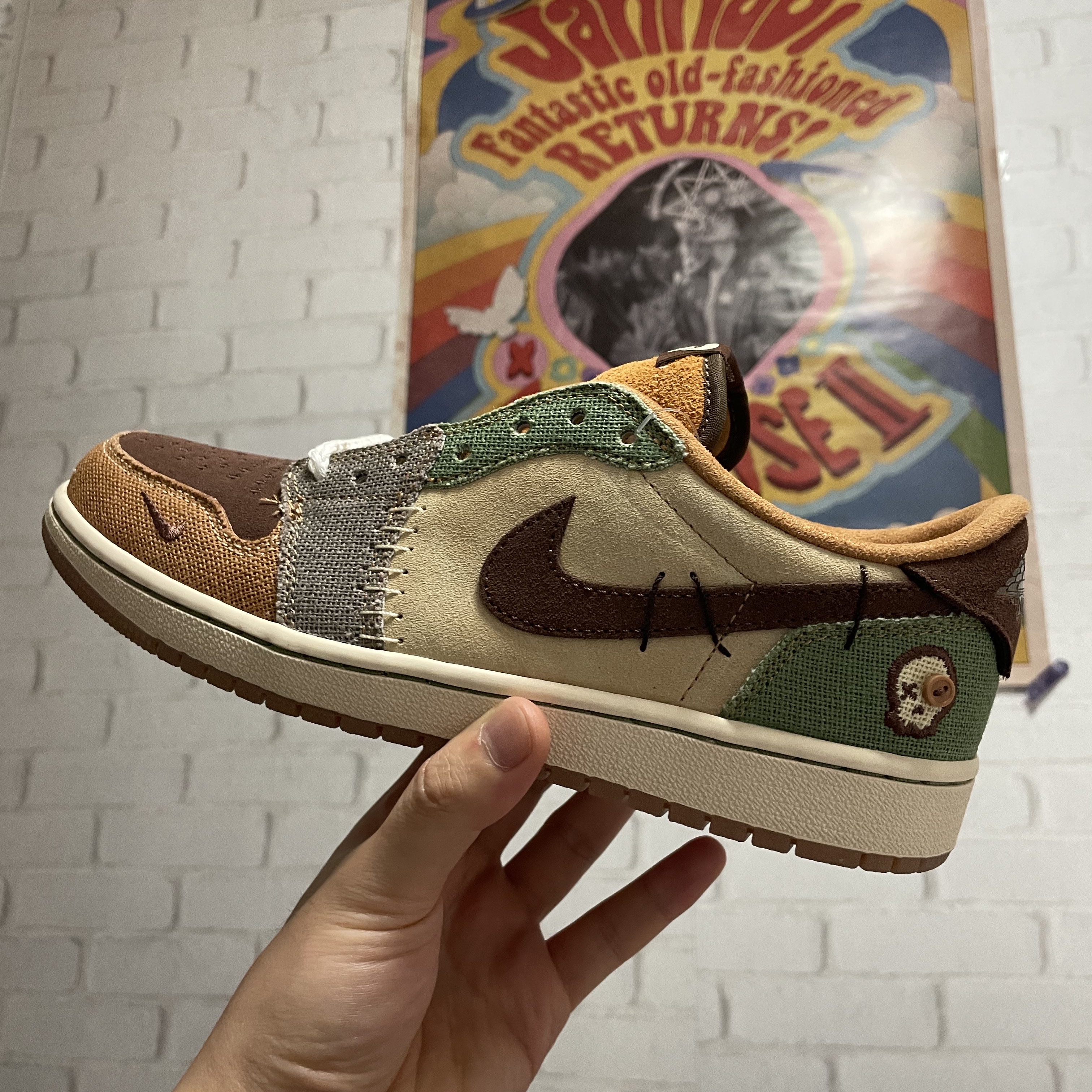 Jordan 1 x Zion Williamson Retro Low OG Flax and Oil Green 착용 스타일