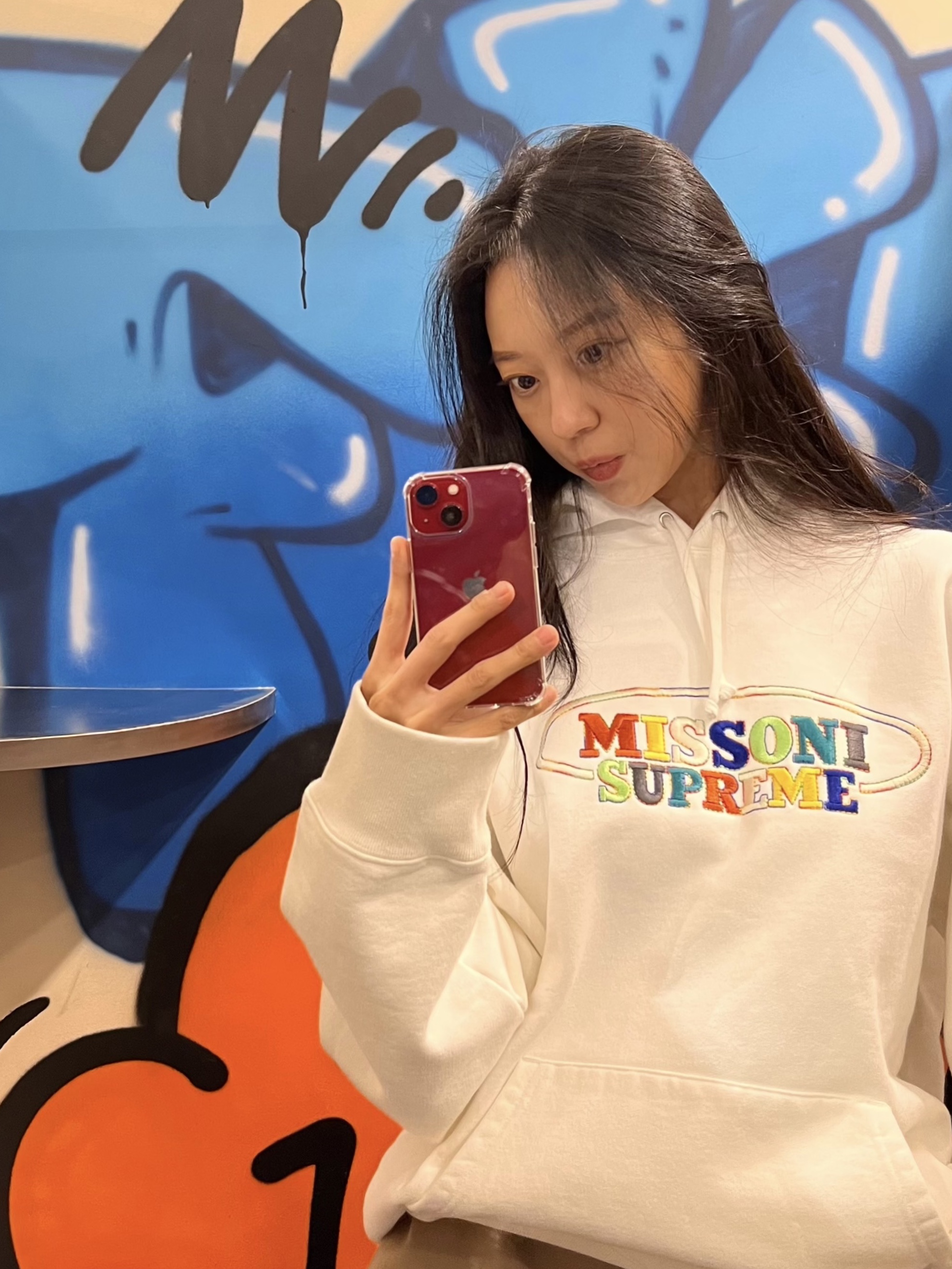 Supreme x Missoni Hooded Sweatshirt White - 21FW 착용 스타일 - 2