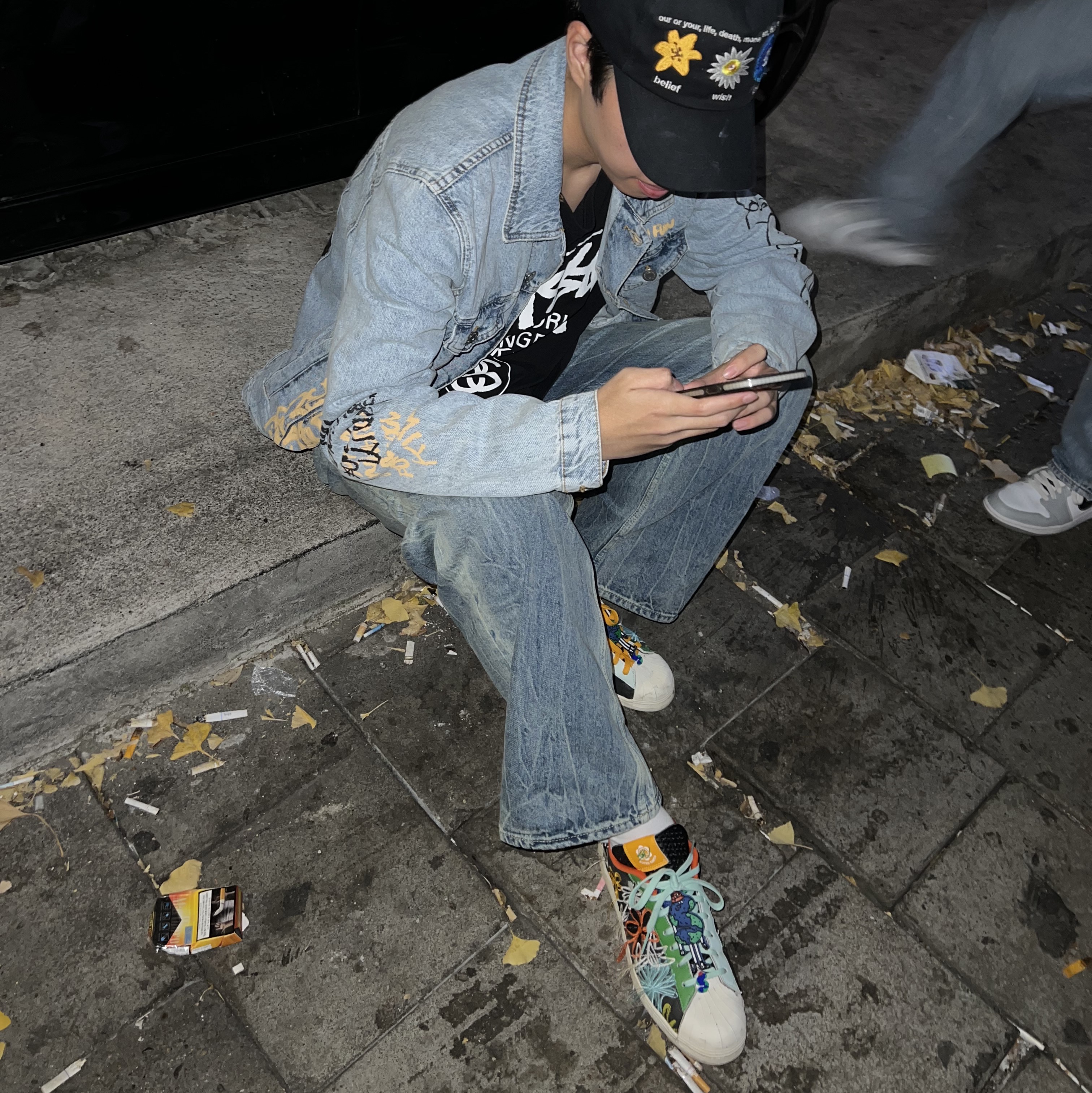 Stussy World Tour LS T-Shirt Black, Adidas x Sean Wotherspoon Superstar Superearth Black 착용 스타일 - 2