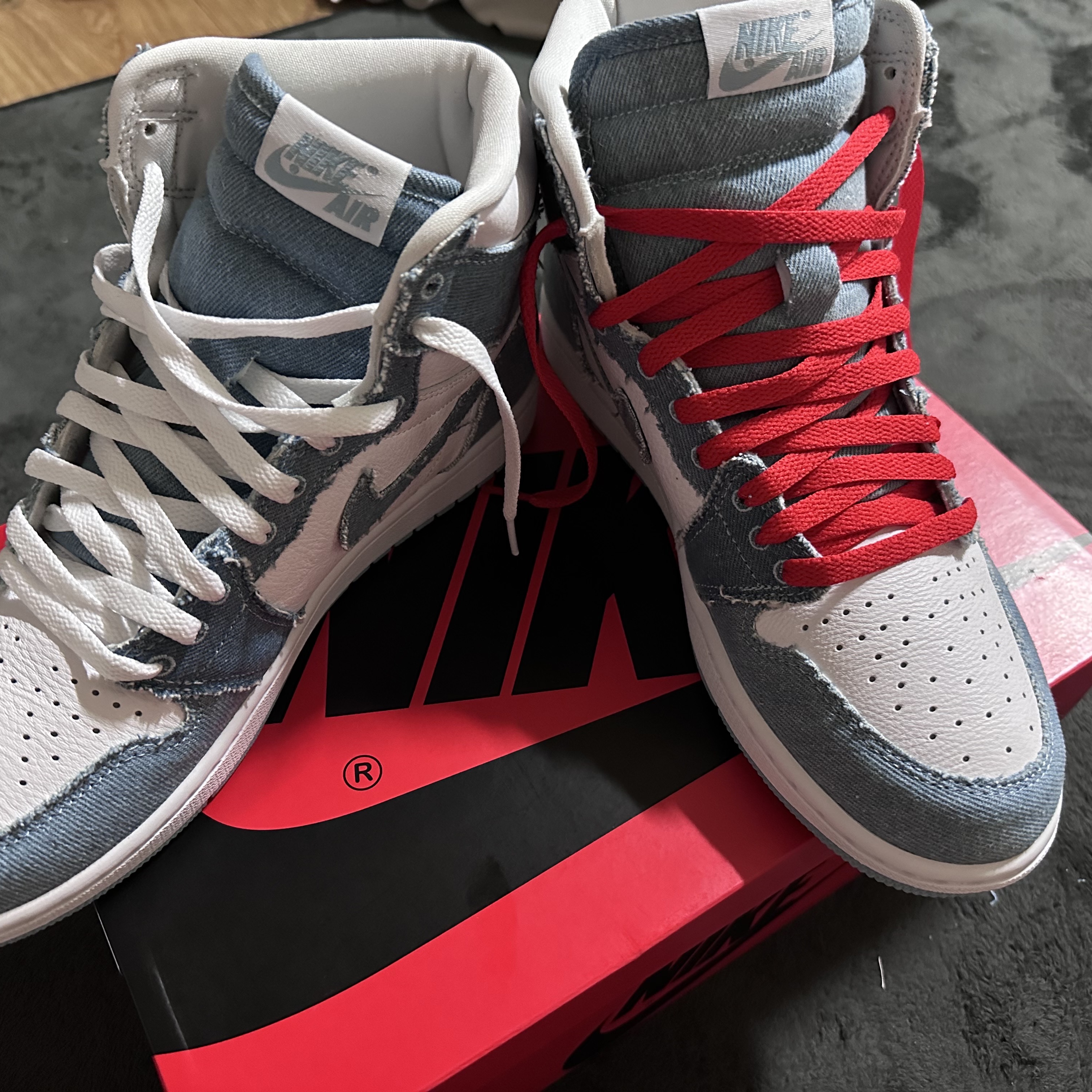 (W) Jordan 1 Retro High OG Denim 착용 스타일 - 1