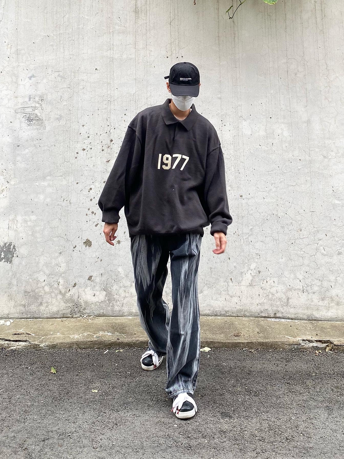 Essentials 1977 Knit Long Sleeve Polo Iron - 22SS, Nike x Peaceminusone Air Force 1 Low Para-Noise 착용 스타일 - 3