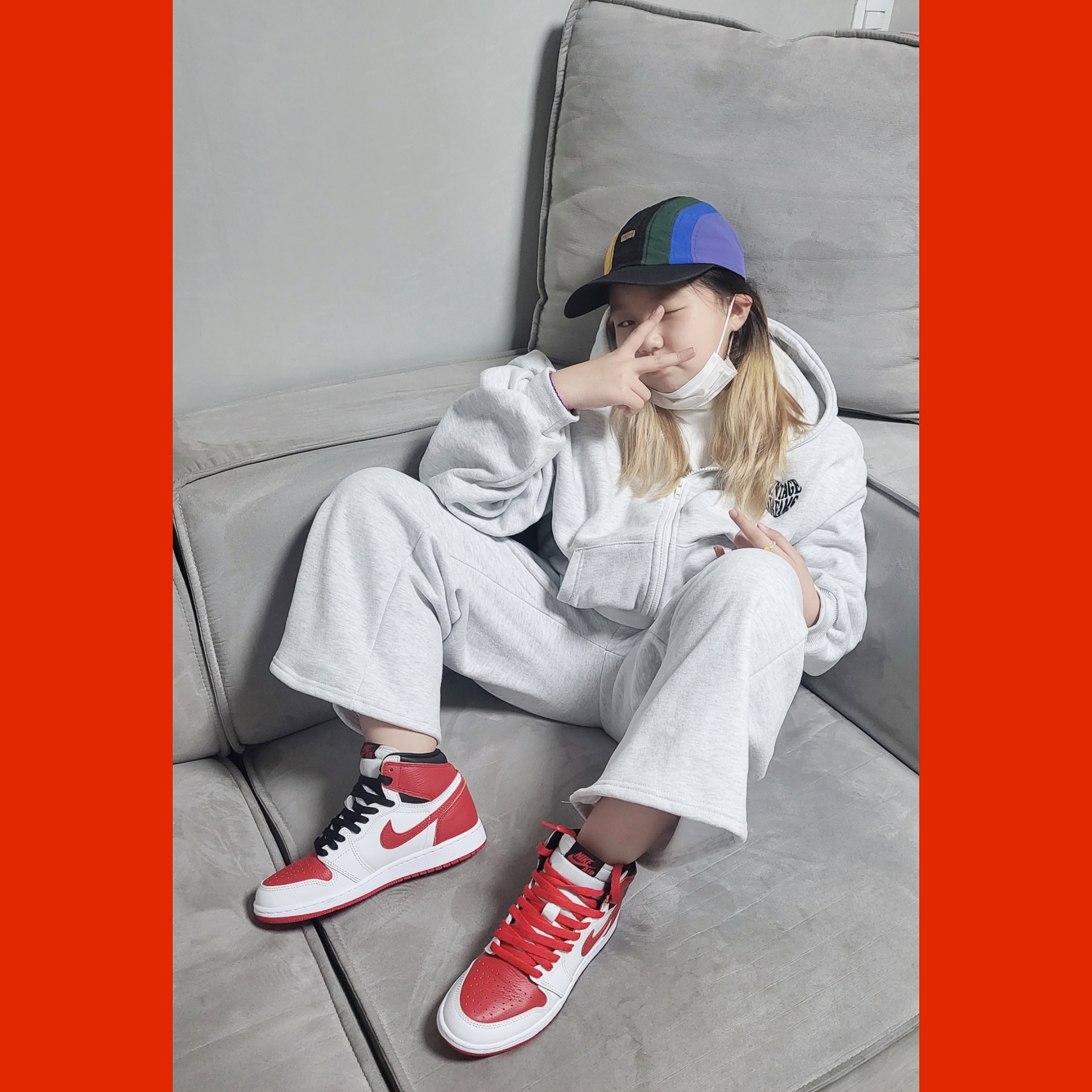 (GS) Jordan 1 Retro High OG Heritage 착용 스타일 - 1
