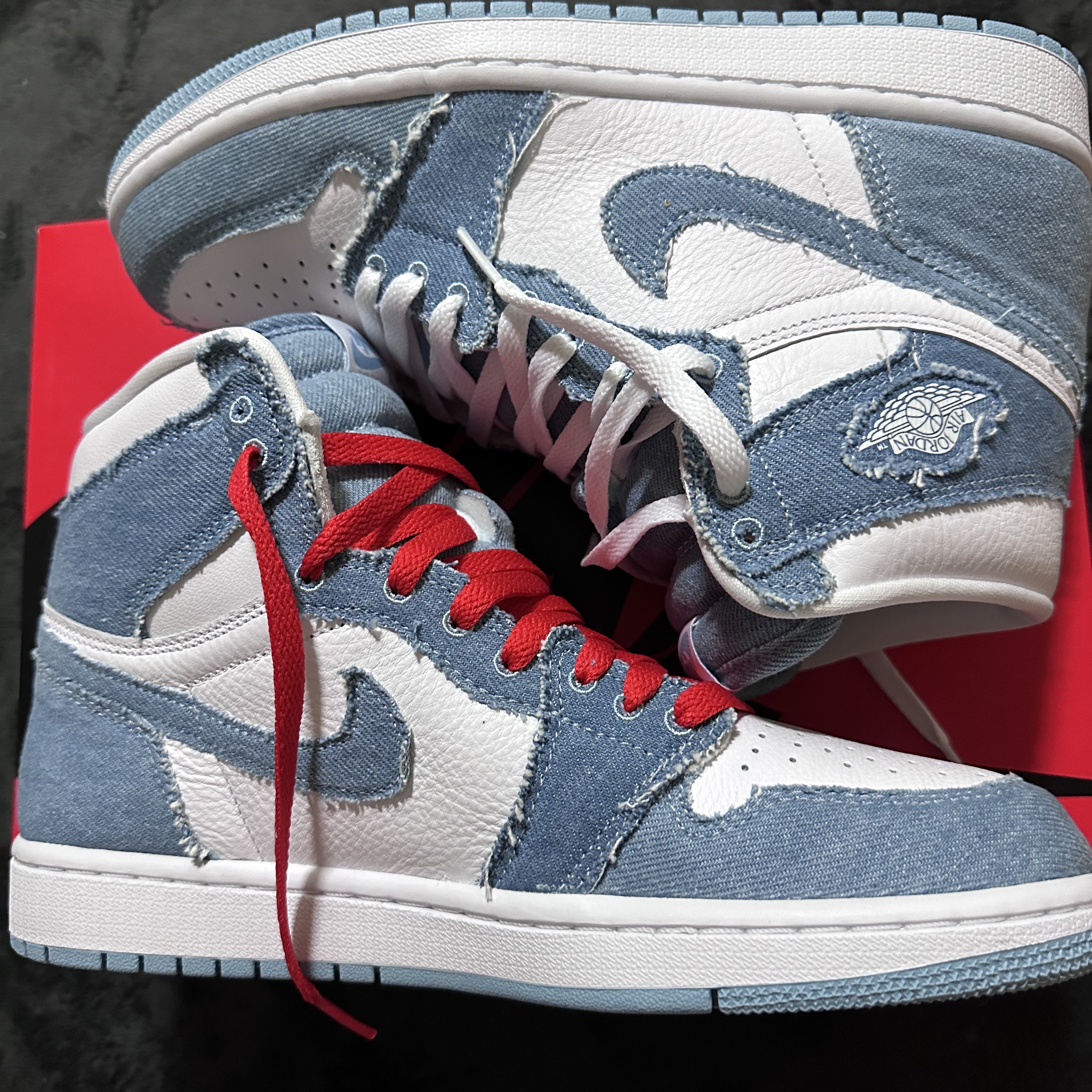 (W) Jordan 1 Retro High OG Denim 착용 스타일 - 3