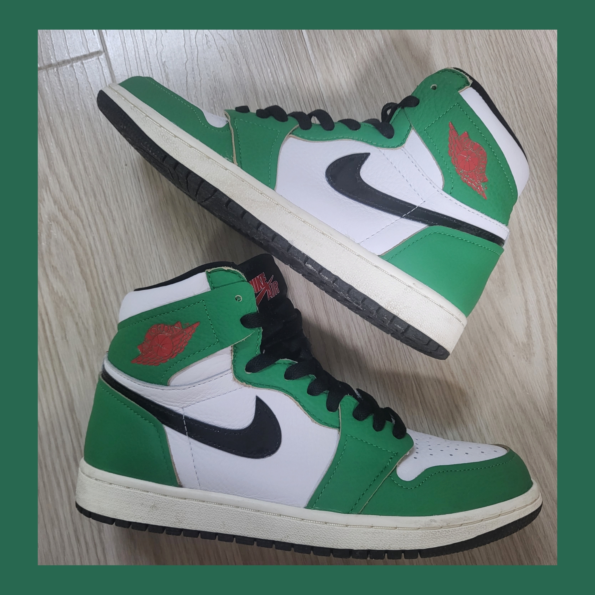 (W) Jordan 1 Retro High OG Lucky Green 착용 스타일 - 2
