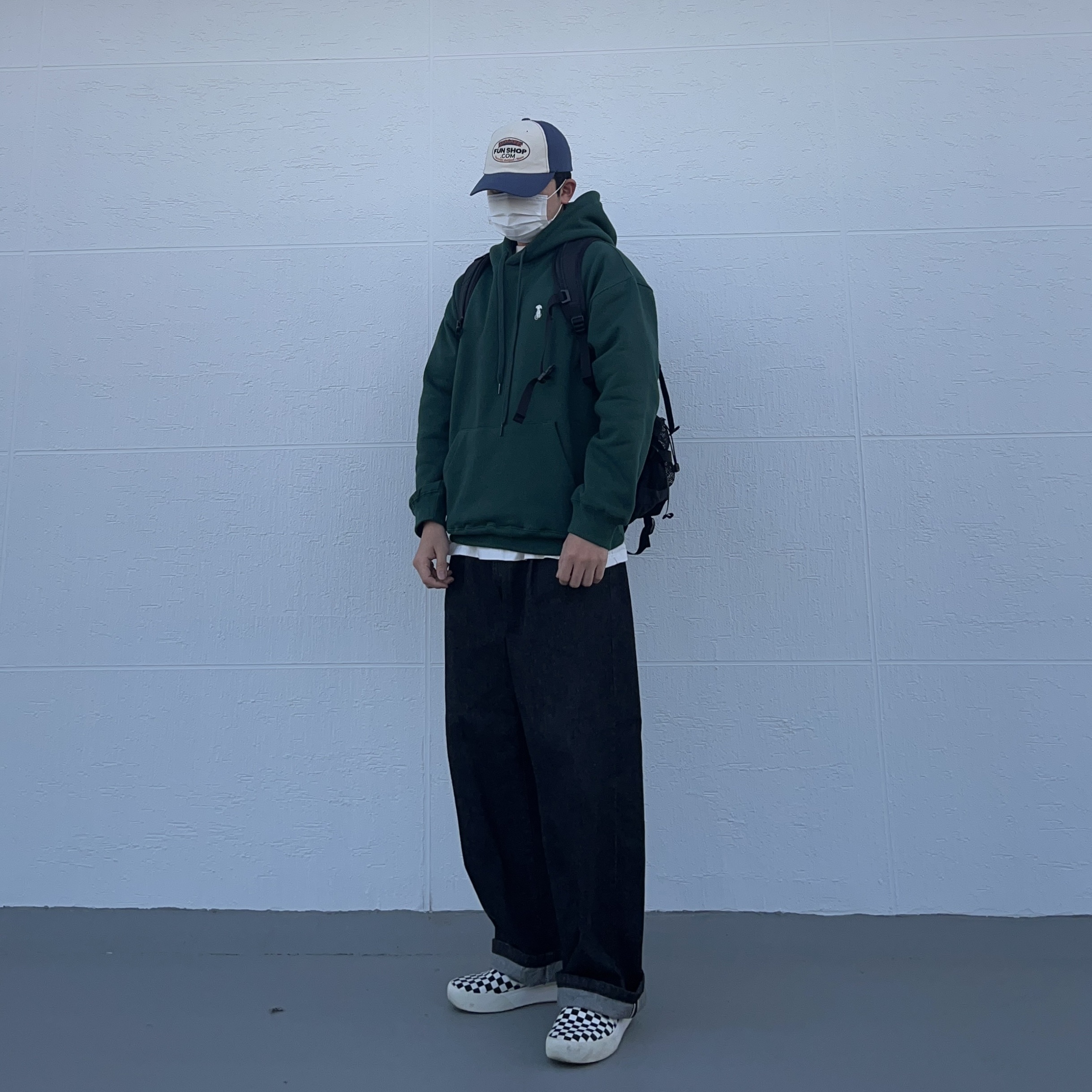 Vans Checkerboard Comfycush One Black 착용 스타일