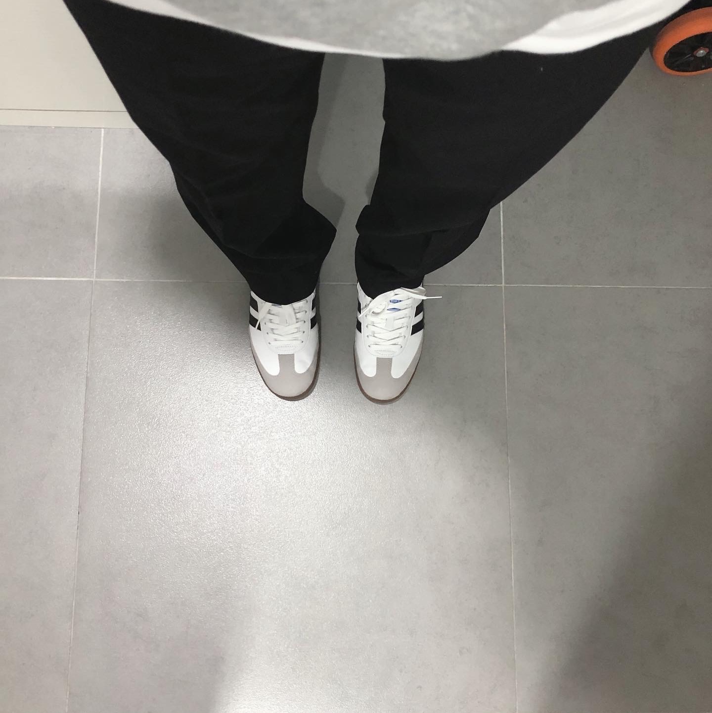 Adidas Samba Vegan White Black, IAB Studio Hoodie Gray - 21SS 착용 스타일 - 1