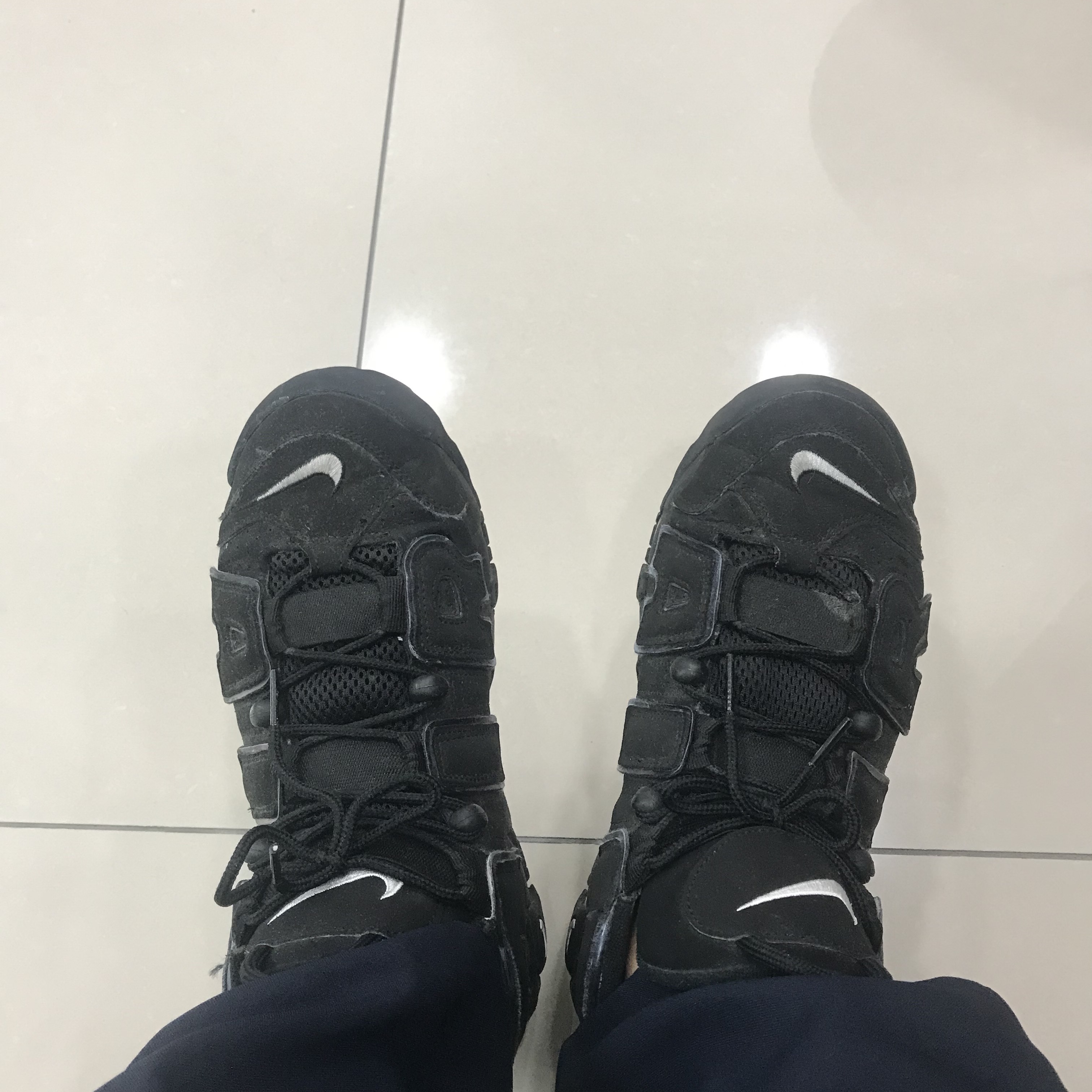 Nike Air More Uptempo Black White 2020 착용 스타일