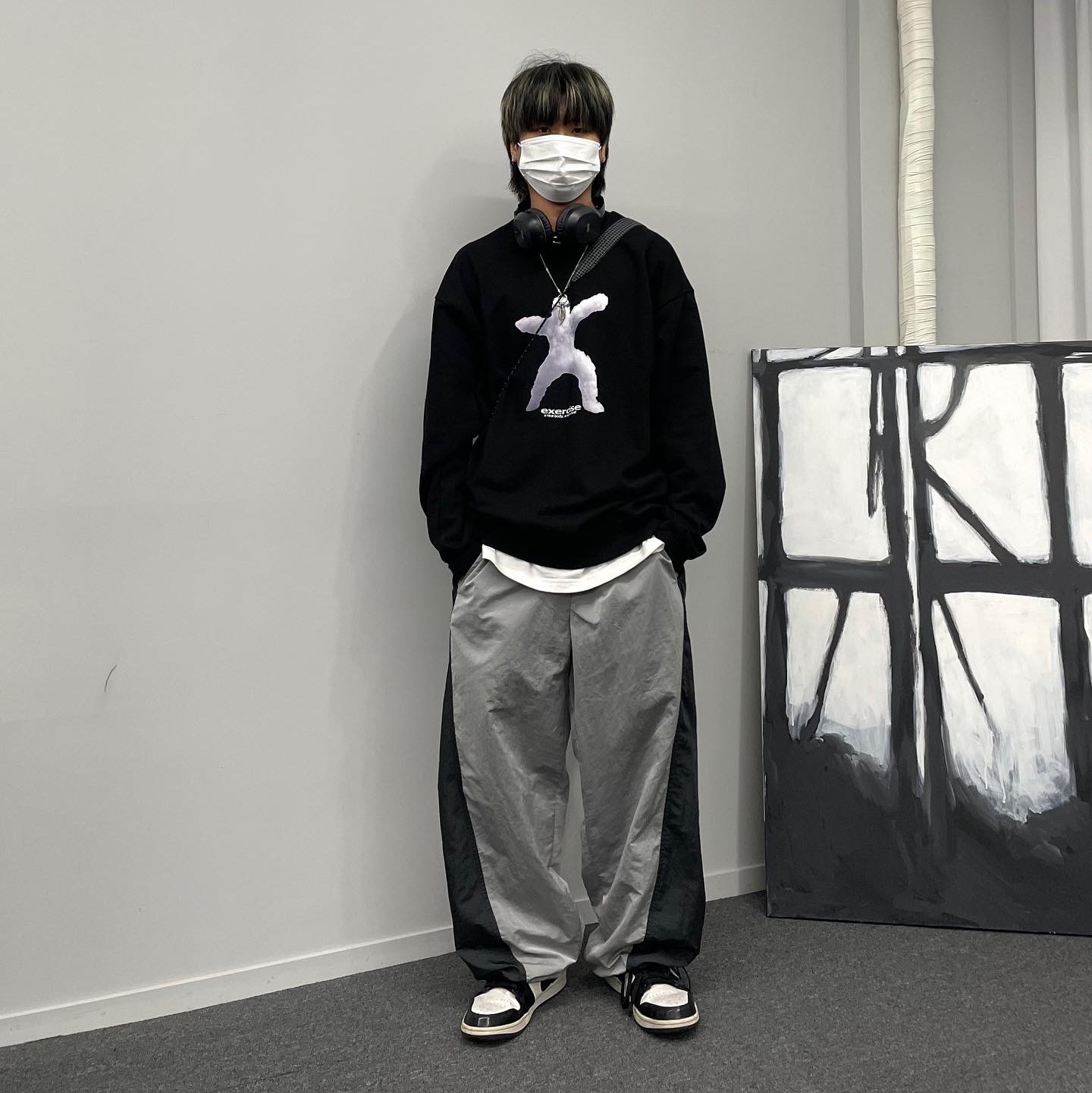 Jordan 1 Mid SE ASW Black 착용 스타일 - 1