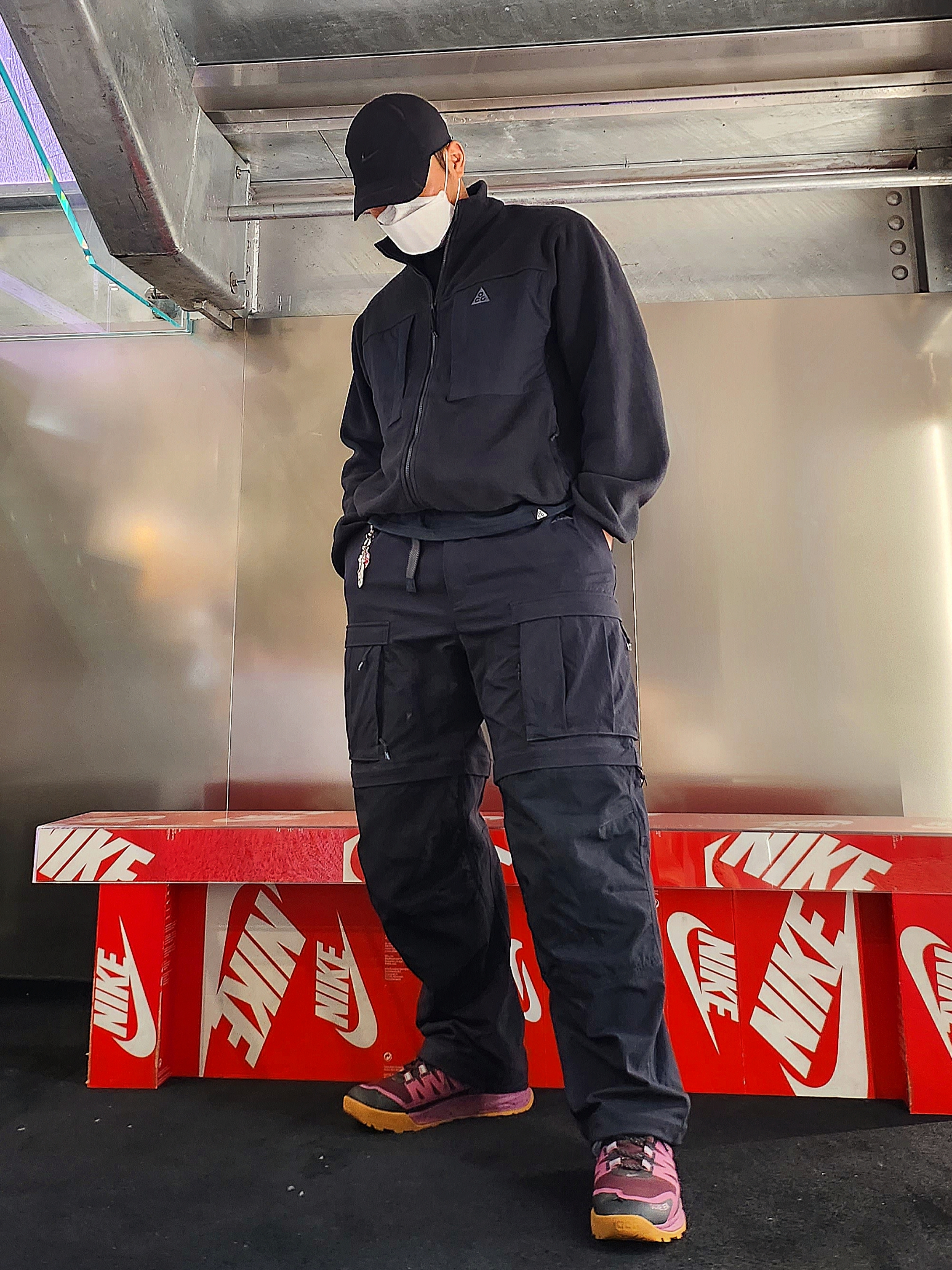 Nike x Drake Nocta NRG AU L91 Cap, Nike ACG Polartec Wolf Tree Fleece Black - Asia 착용 스타일