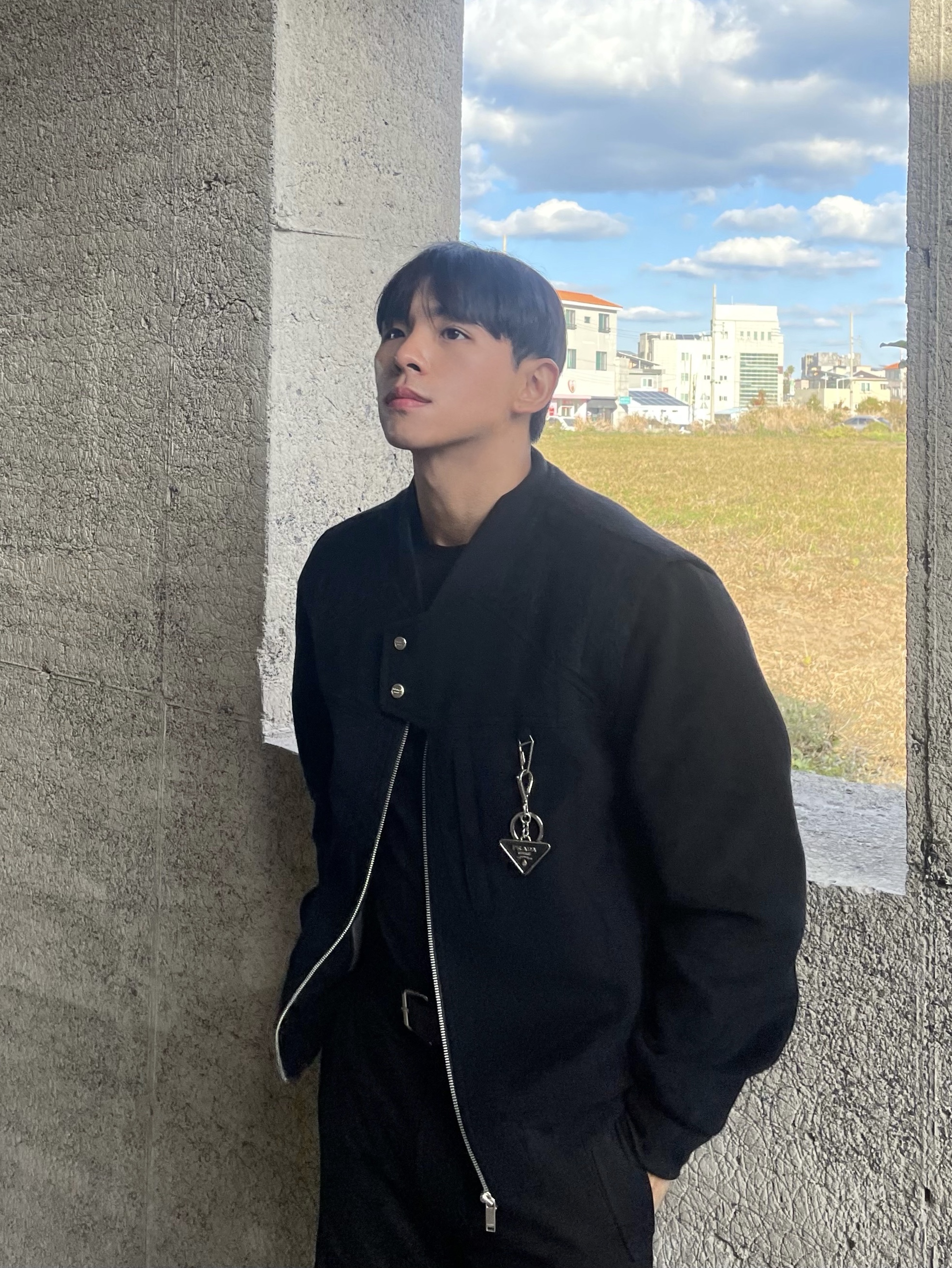 Jordan 5 x Off-White Retro SP Black Muslin, Undermycar Gaudin Alpaca Shoulder Wool Blouson Moonless Night - 22SS 착용 스타일 - 2