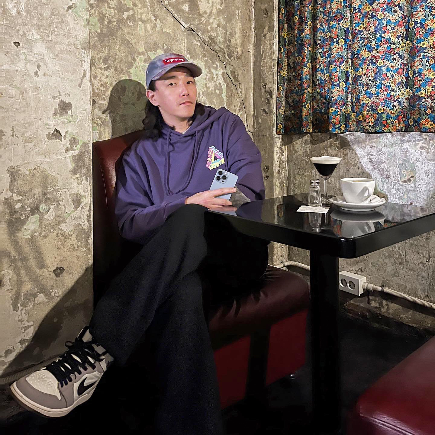 Supreme Washed Chino Twill Camp Cap Multi-Color - 21SS, Palace P-3D Hood Purple - 21FW 착용 스타일