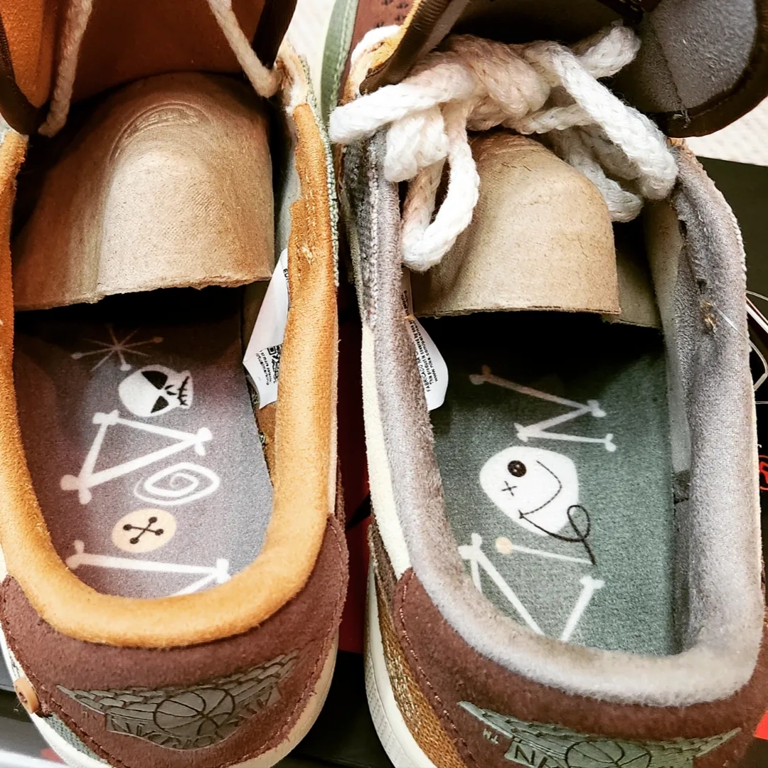 Jordan 1 x Zion Williamson Retro Low OG Flax and Oil Green 착용 스타일 - 5