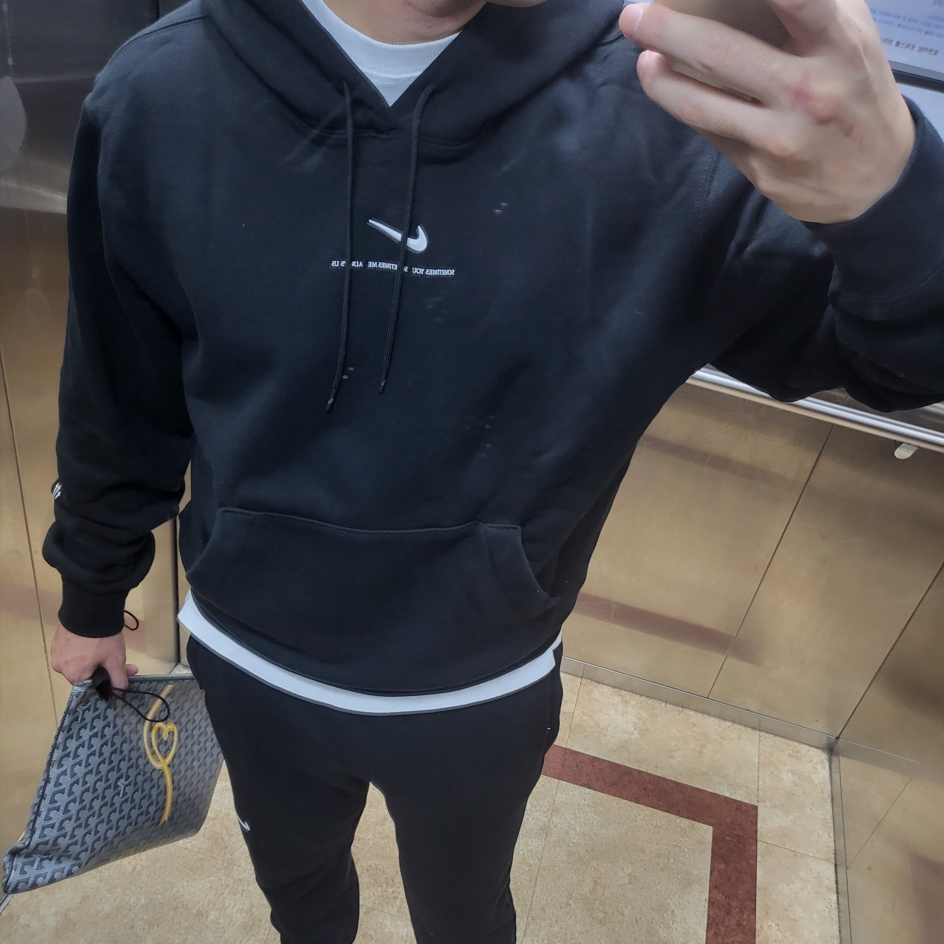 Nike x Drake Nocta Essential Track Pants Black - Asia, Nike x Drake Nocta NRG Essential Fleece Hoodie Black - Asia 착용 스타일