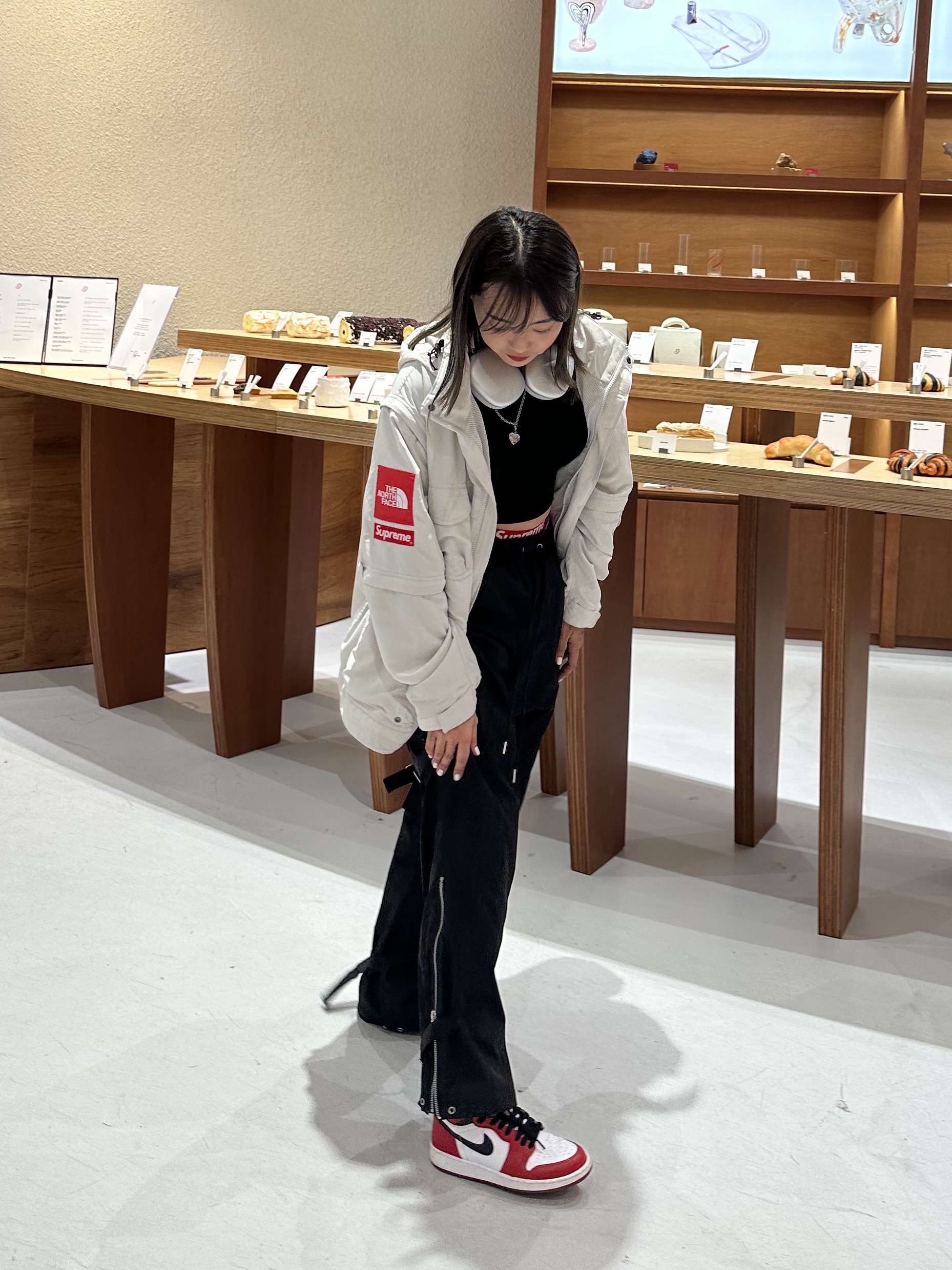 Supreme x The North Face Trekking Convertible Jacket Stone - 22SS, Jordan 1 Retro High OG Chicago 2015 착용 스타일 - 5