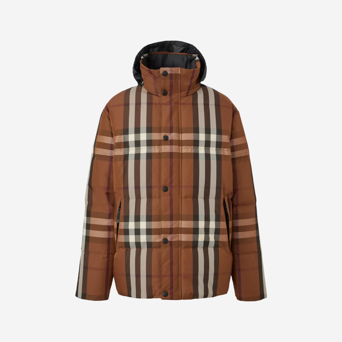 Burberry Packaway Hood Reversible Check Nylon Puffer Jacket Dark Birch Brown 상세 이미지 1