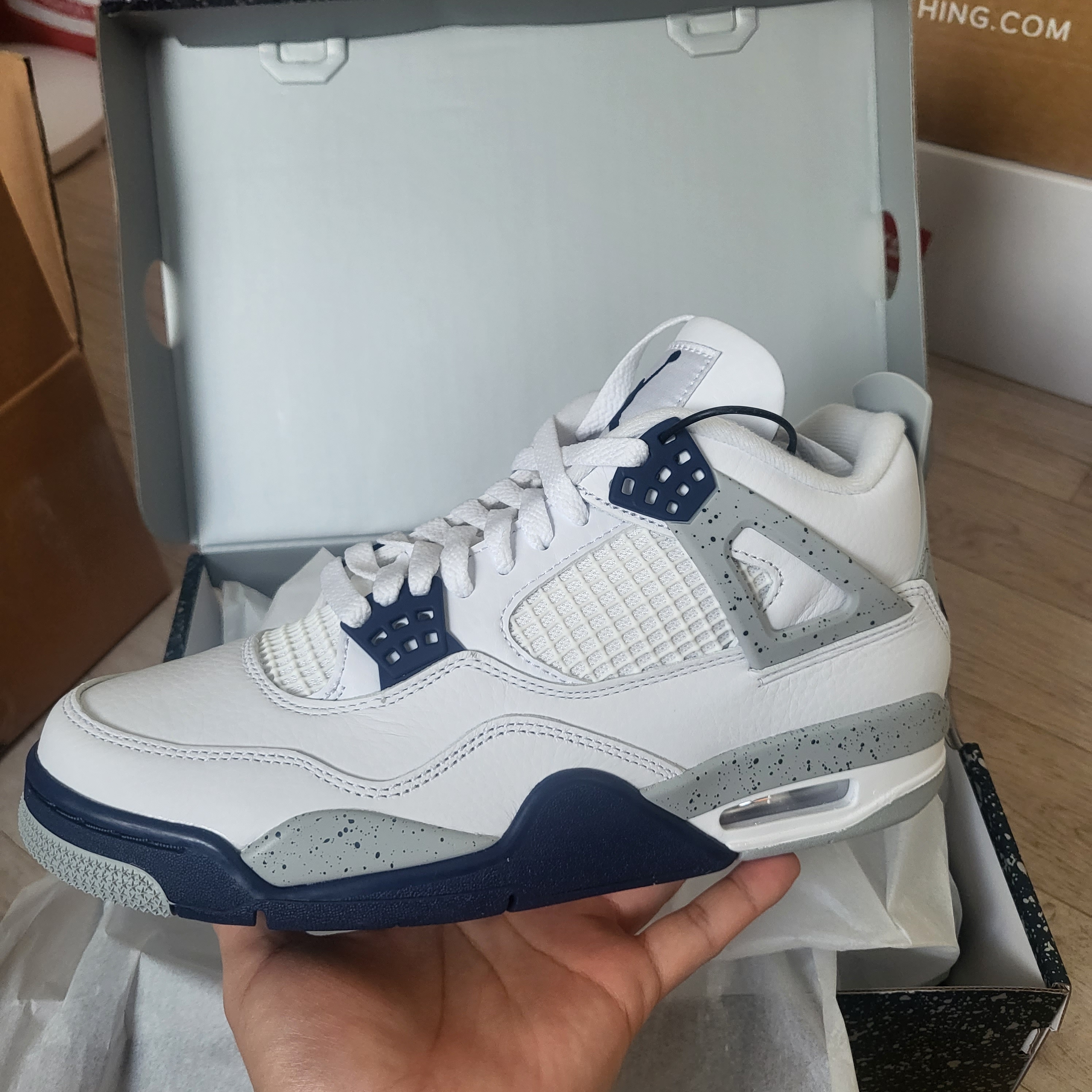 Jordan 4 Retro Midnight Navy 착용 스타일 - 3