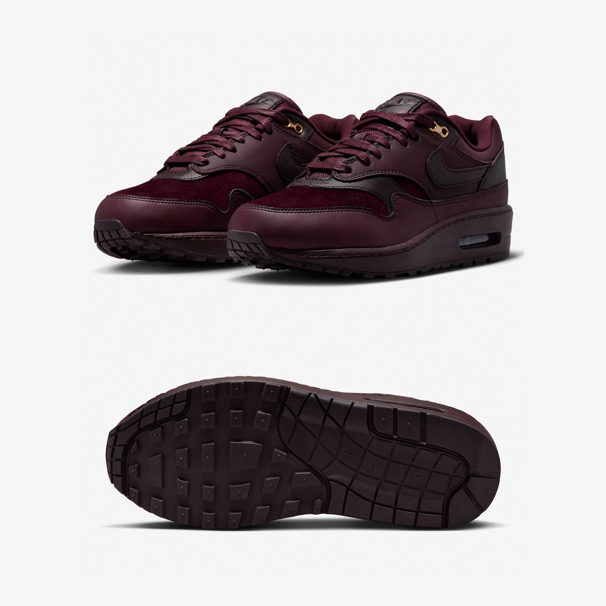 (W) Nike Air Max 1 '87 Burgundy Crush 착용 스타일 - 2