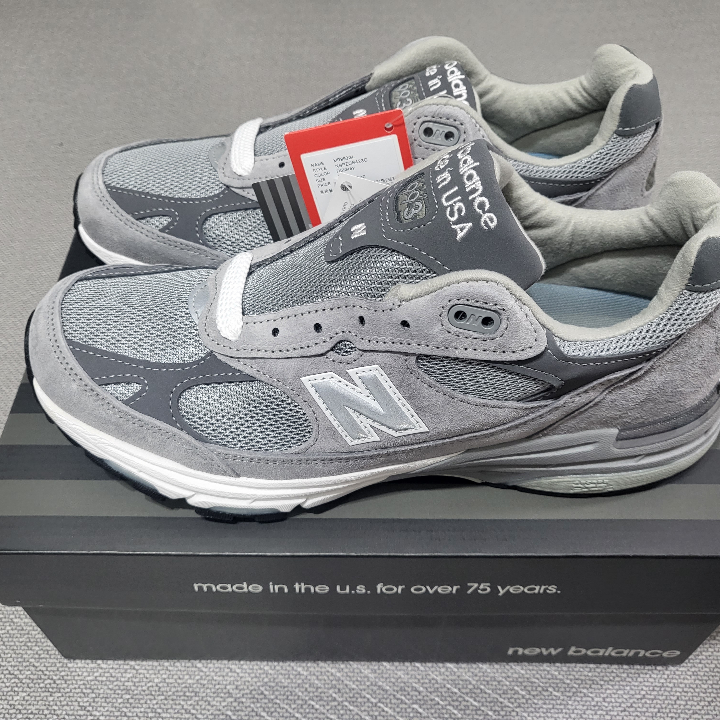 New Balance 993 Made in USA Grey - D Standard 착용 스타일