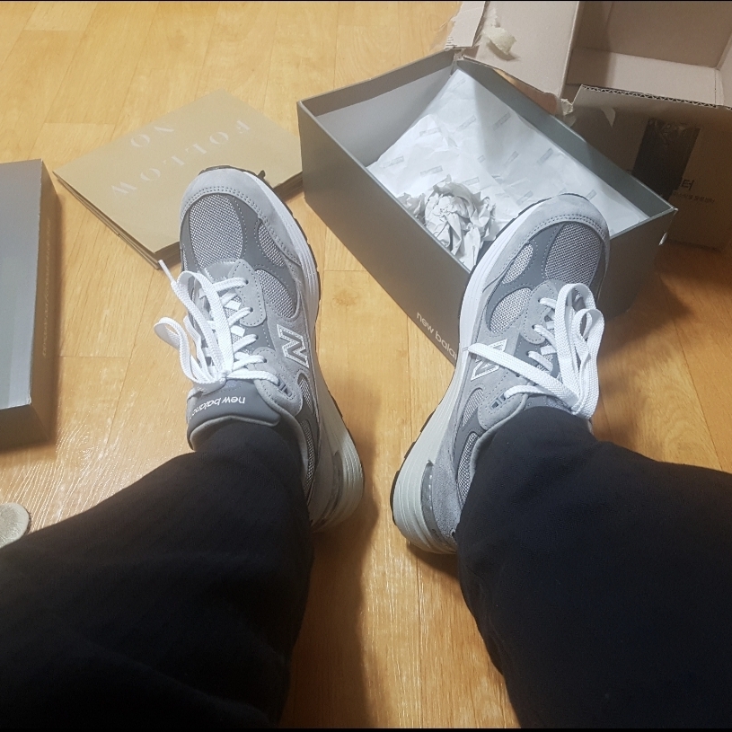 New Balance 992 Made in USA Grey - D Standard 착용 스타일