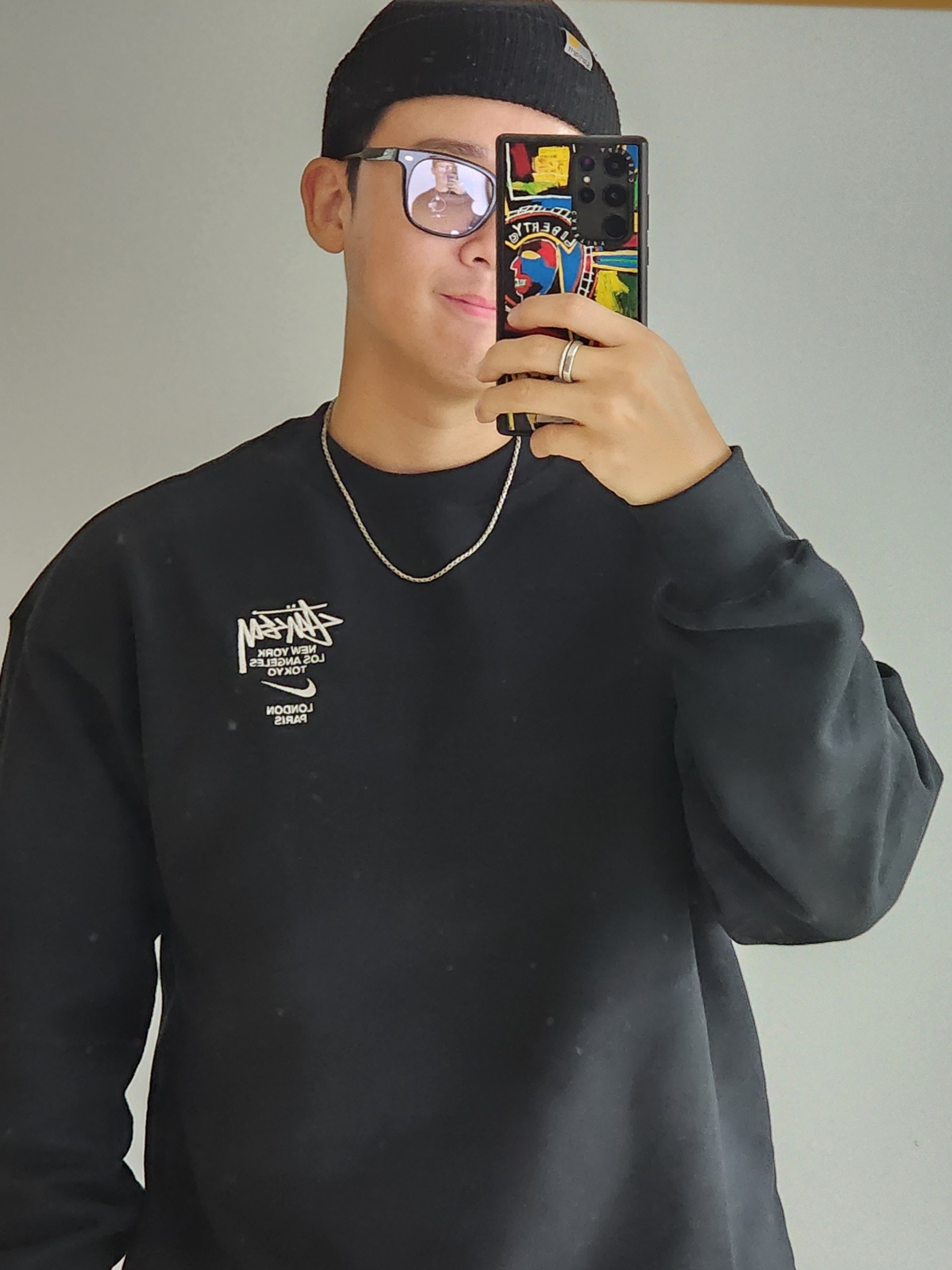 Nike x Stussy NRG ZR Fleece Crewneck Black - US/EU 착용 스타일