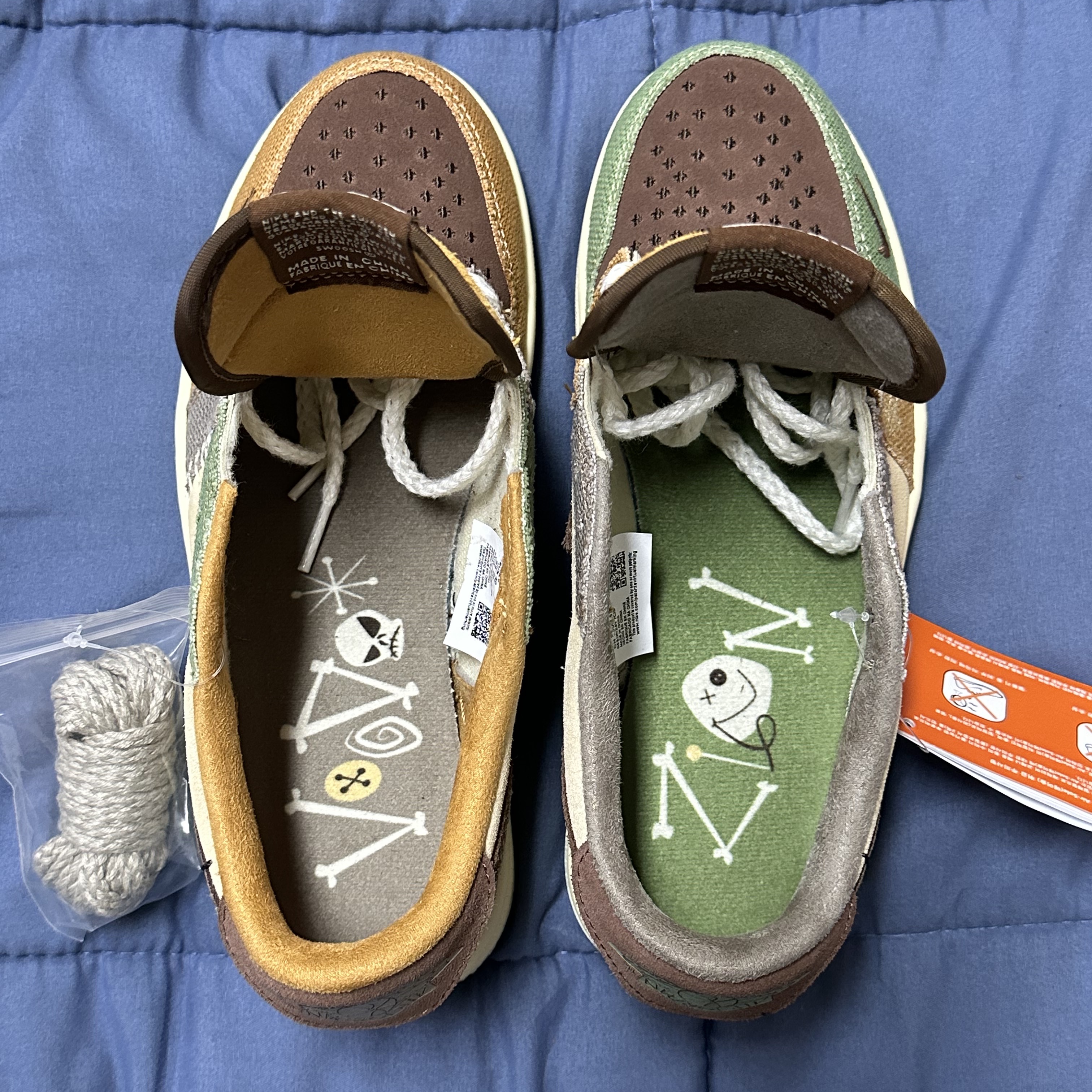 Jordan 1 x Zion Williamson Retro Low OG Flax and Oil Green 착용 스타일 - 2