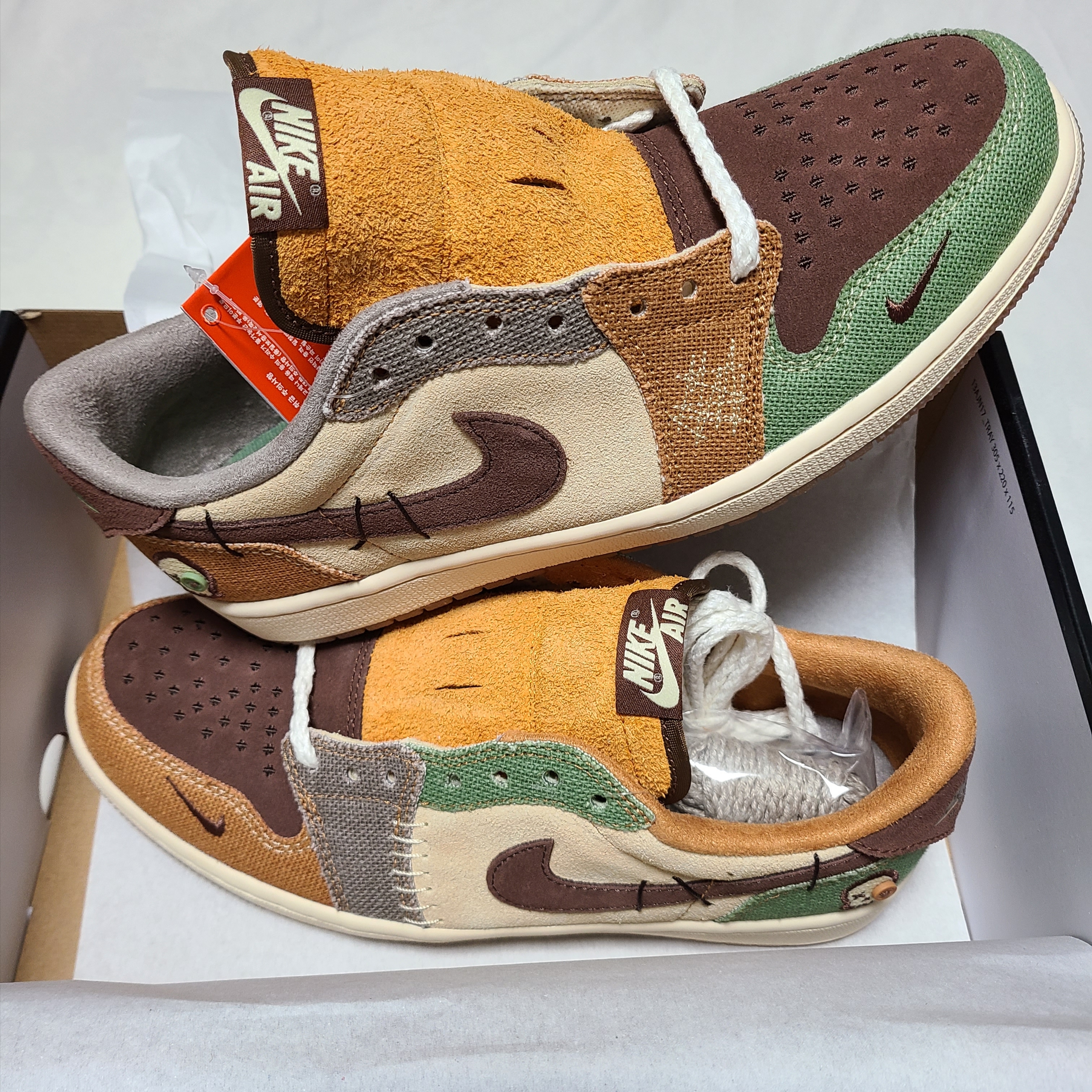 Jordan 1 x Zion Williamson Retro Low OG Flax and Oil Green 착용 스타일
