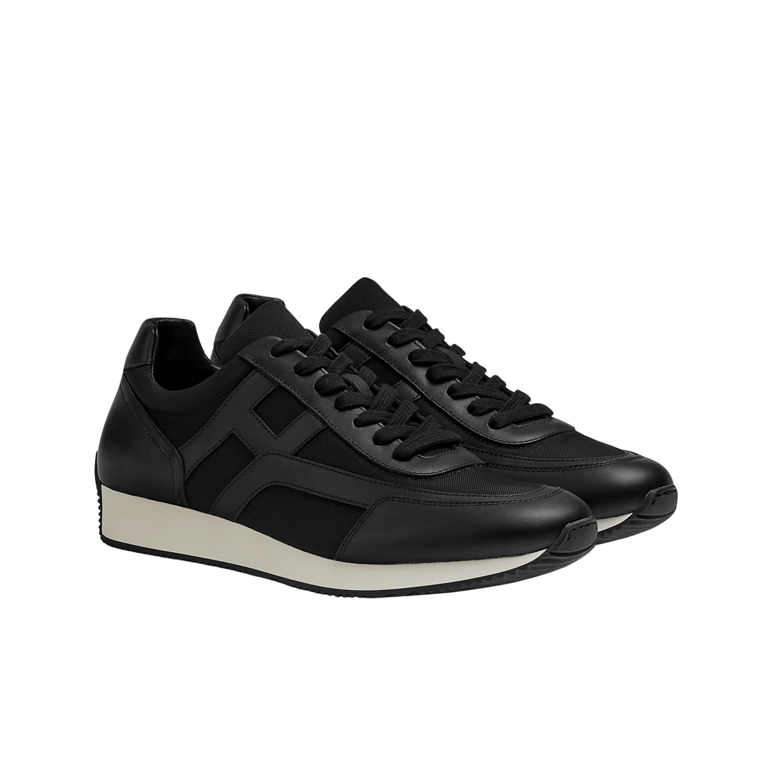 에르메스 크리스 스니커즈 탑스티칭 테크니컬 캔버스 & 누아(Hermes Chris Sneakers Topstitching Technical Canvas & Noir) - 2