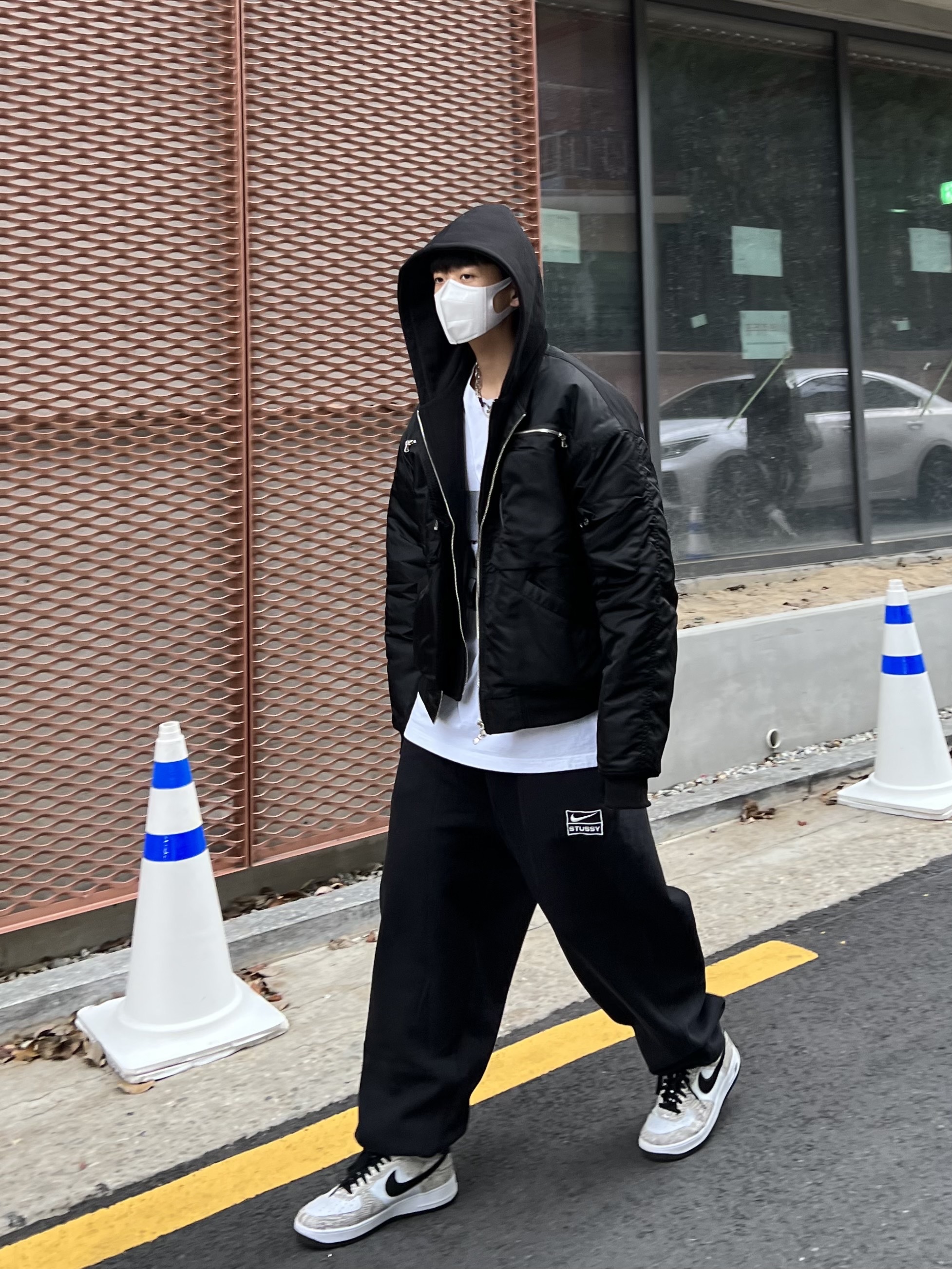 Nike x Stussy NRG RA Washed Fleece Pants Black (DN4030-010), Nike Air Force 1 Low Retro Cocoa Snake 2018 착용 스타일 - 2
