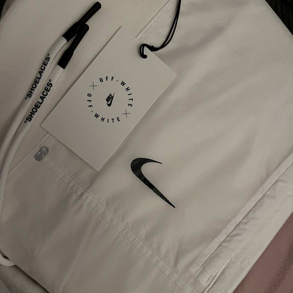 Nike x Off-White NRG Pants White, (W) Nike Dunk Low Disrupt Black White 착용 스타일 - 2