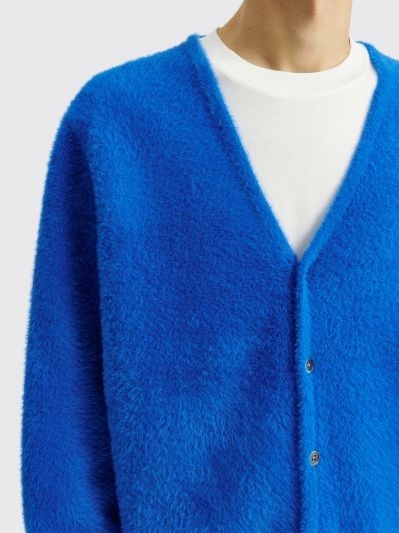 Stussy Shaggy Cardigan Royal Blue 착용 스타일