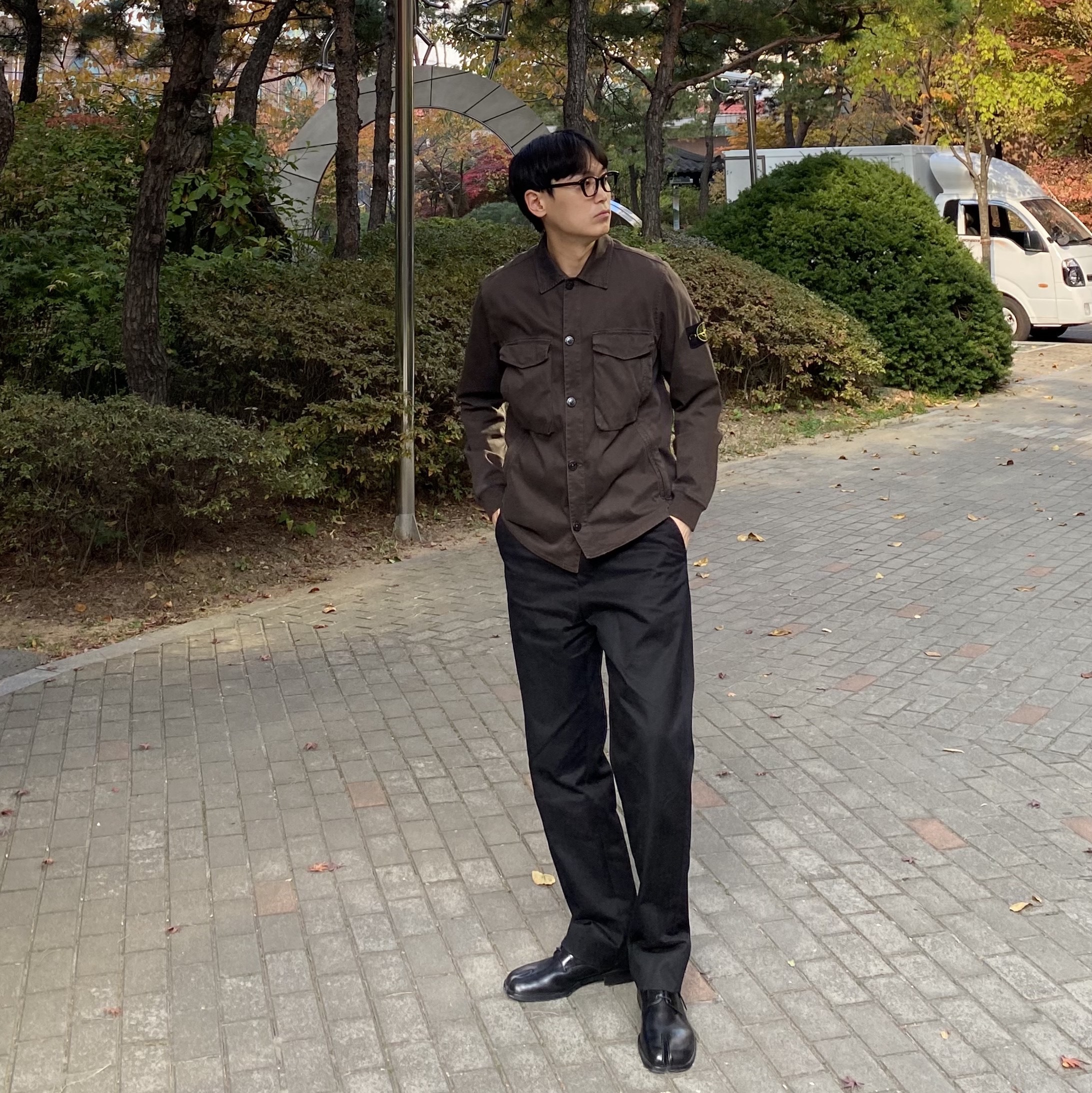 Stone Island 113WN T.CO+OLD Overshirt Black - 21FW 착용 스타일 - 1