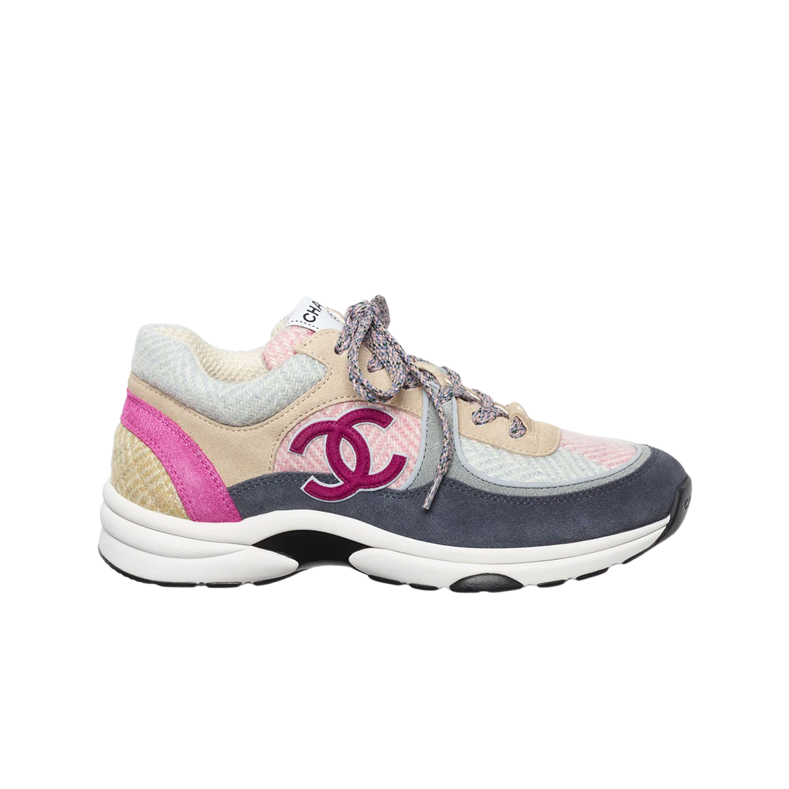 (W) 샤넬 스니커즈 패브릭 스웨이드 카프스킨 & 멀티컬러((W) Chanel Sneakers Fabric Suede Calfskin & Multicolor) - 1