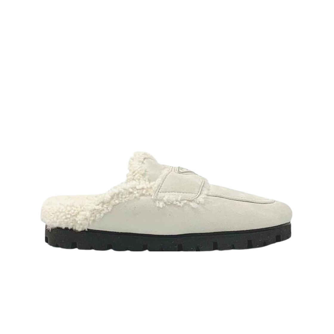 프라다 셔링 사보 초크 화이트(Prada Shearling Sabots Chalk White) - 1