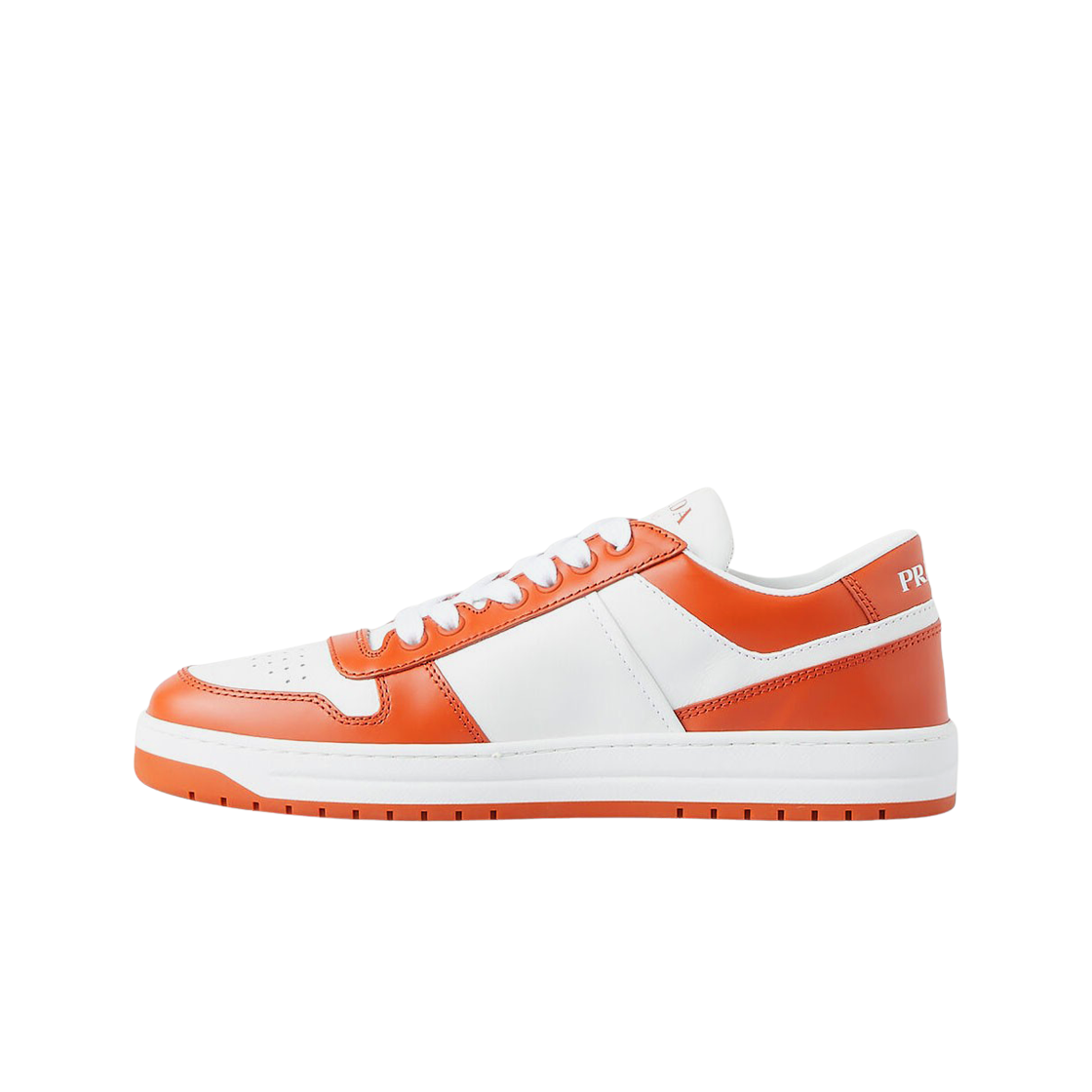 (W) 프라다 다운타운 레더 스니커즈 화이트 오렌지((W) Prada Downtown Leather Sneakers White Orange) - 2