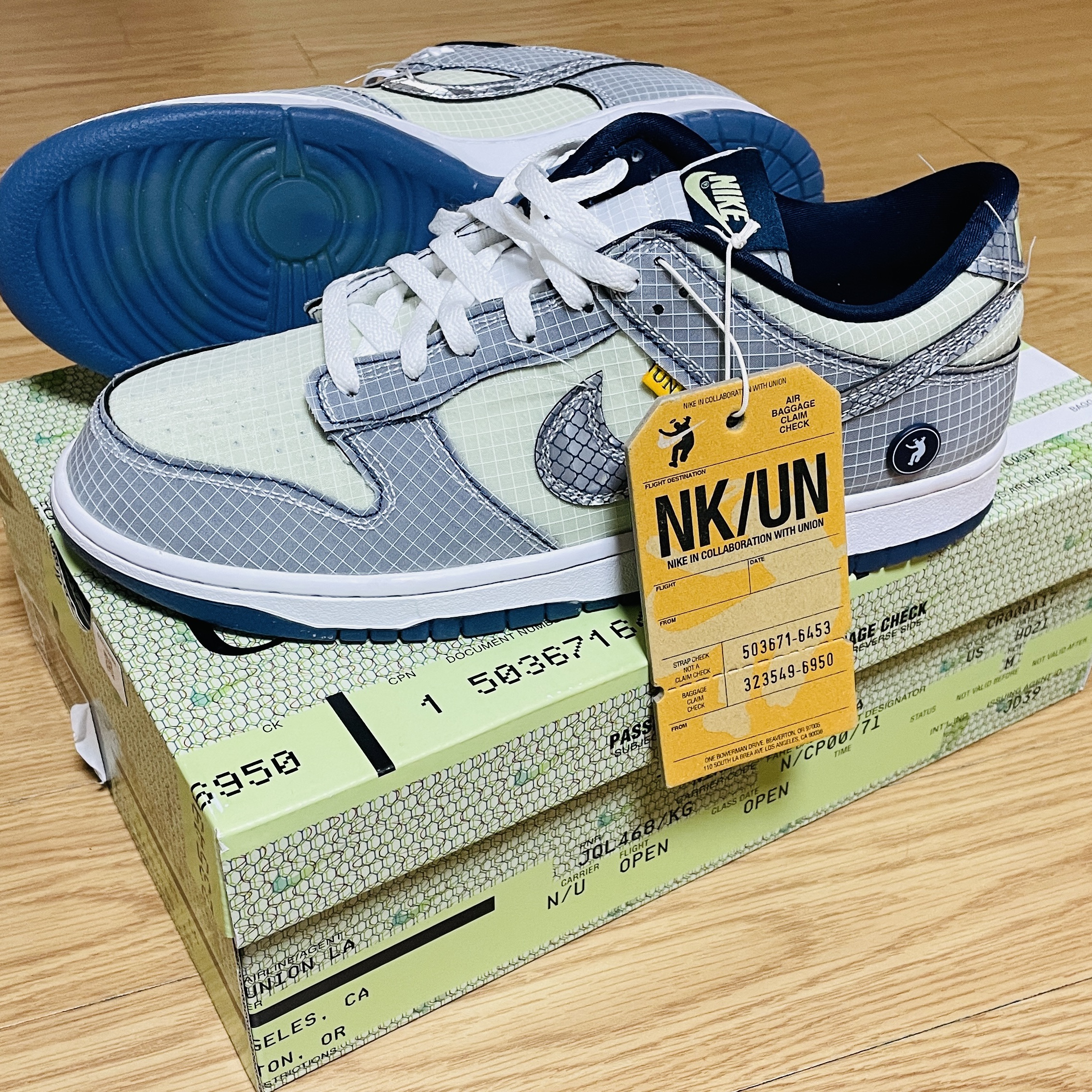 Nike x Union Dunk Low Passport Pack Pistachio 착용 스타일 - 1