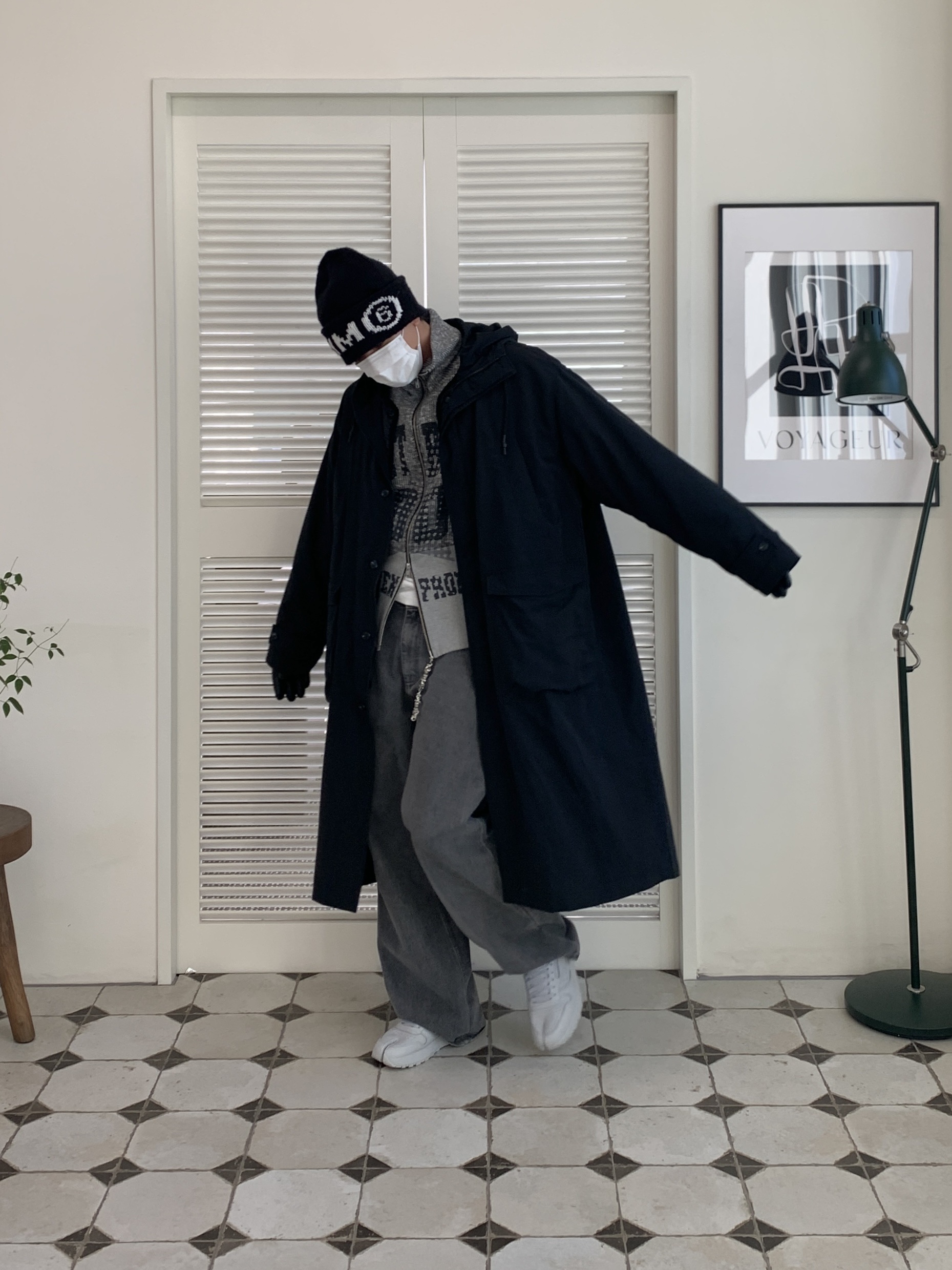 Reebok x Maison Margiela Classic Leather Tabi Shoes Grey 착용 스타일 - 5