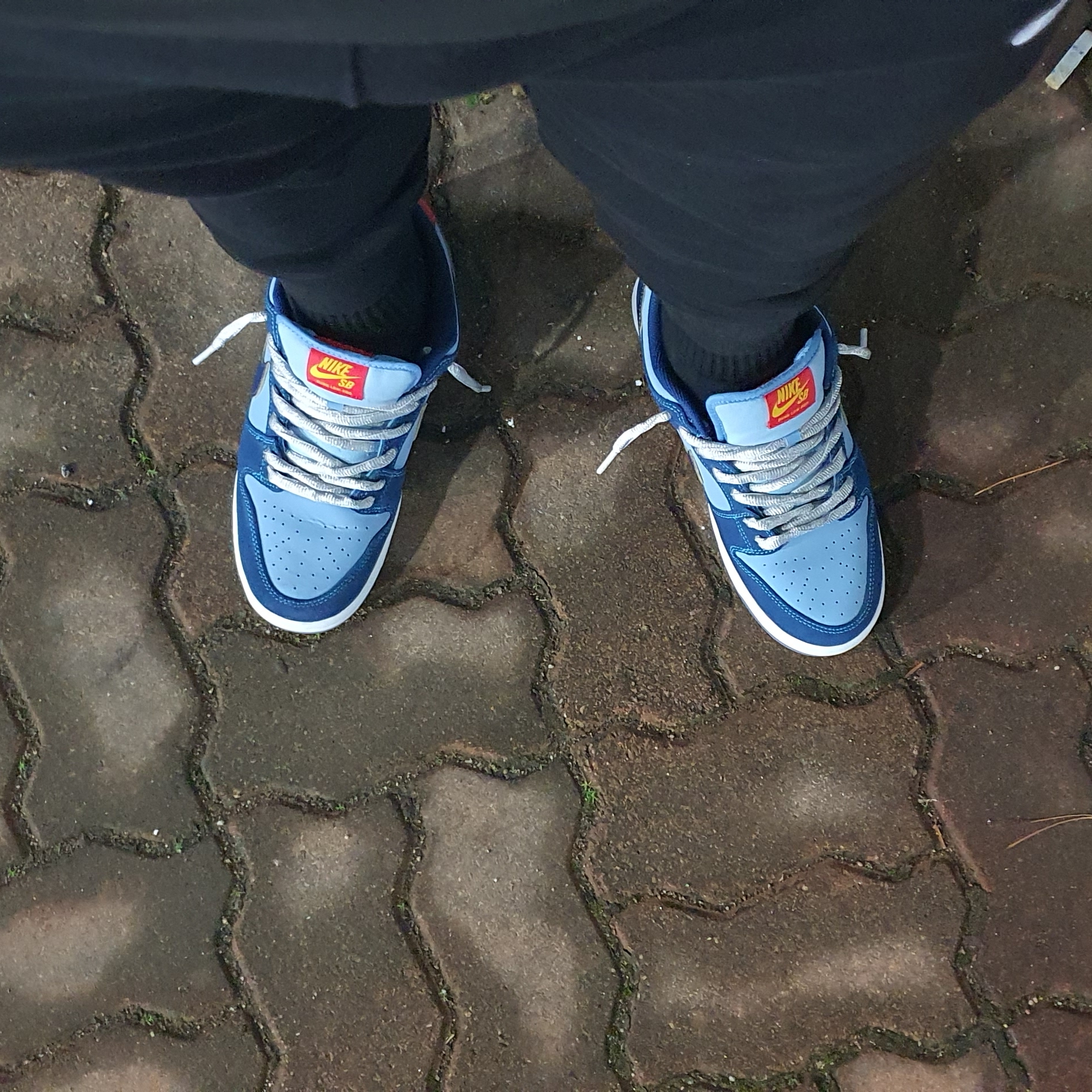 Nike x Why So Sad? SB Dunk Low Pro Coastal Blue, Palace Swirl Tri-Ferg Hood Black - 22FW 착용 스타일