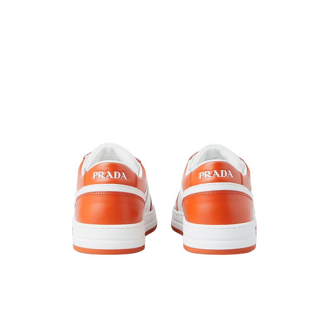 (W) 프라다 다운타운 레더 스니커즈 화이트 오렌지((W) Prada Downtown Leather Sneakers White Orange) - 3
