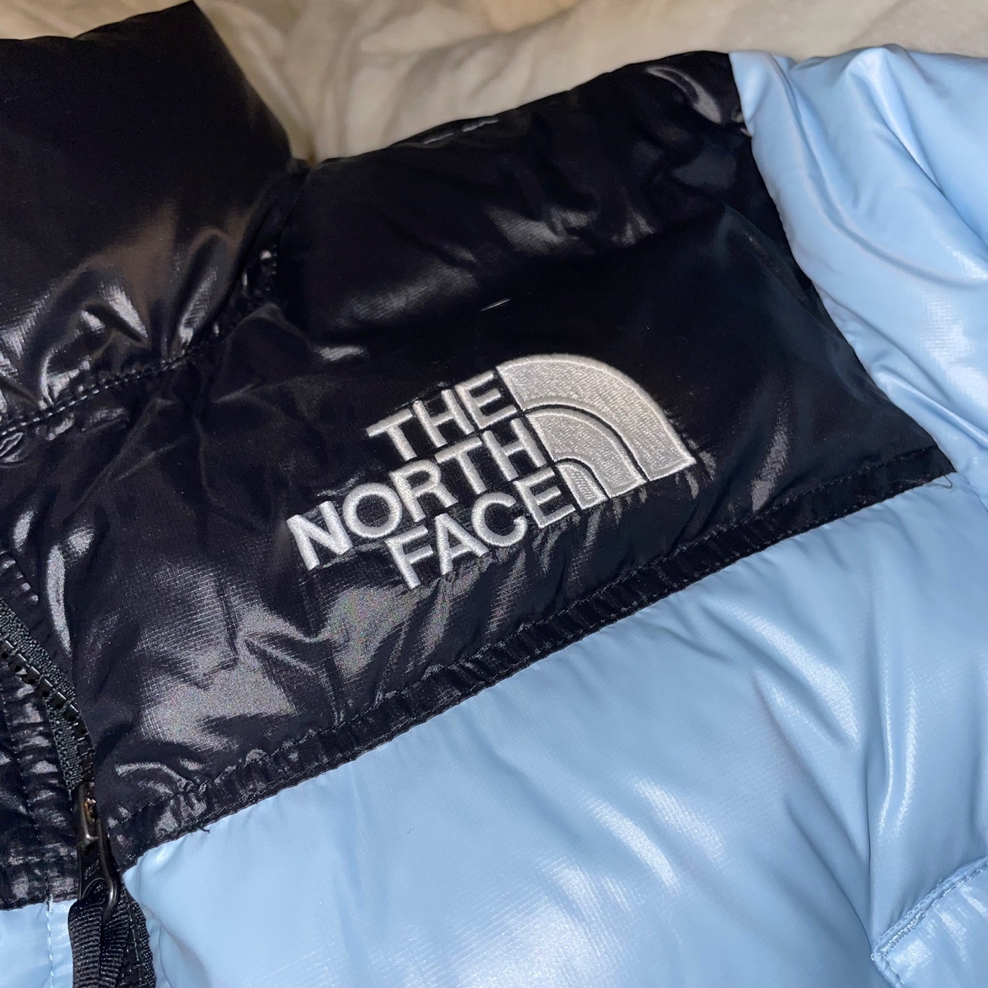 (W) The North Face Nuptse Short Jacket Beta Blue, Jordan 1 Low Golf Copa 착용 스타일 - 3