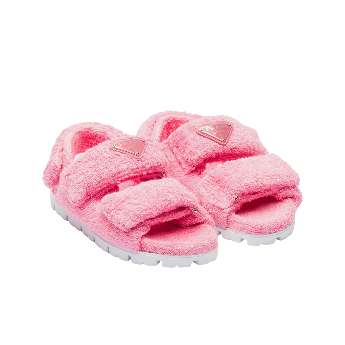 (W) 프라다 테리클로스 샌들 페탈 핑크((W) Prada Terrycloth Sandals Petal Pink) - 2