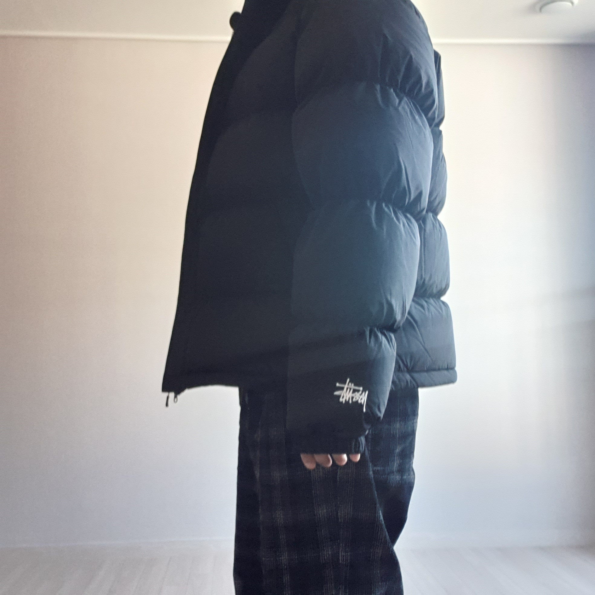 Stussy Ripstop Down Puffer Jacket Black - 22FW 착용 스타일 - 2