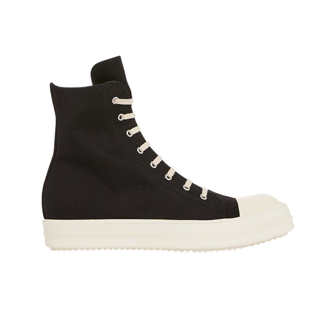 (W) 릭 오웬스 다크쉐도우 코튼 지퍼 스니커즈 블랙 밀크 화이트