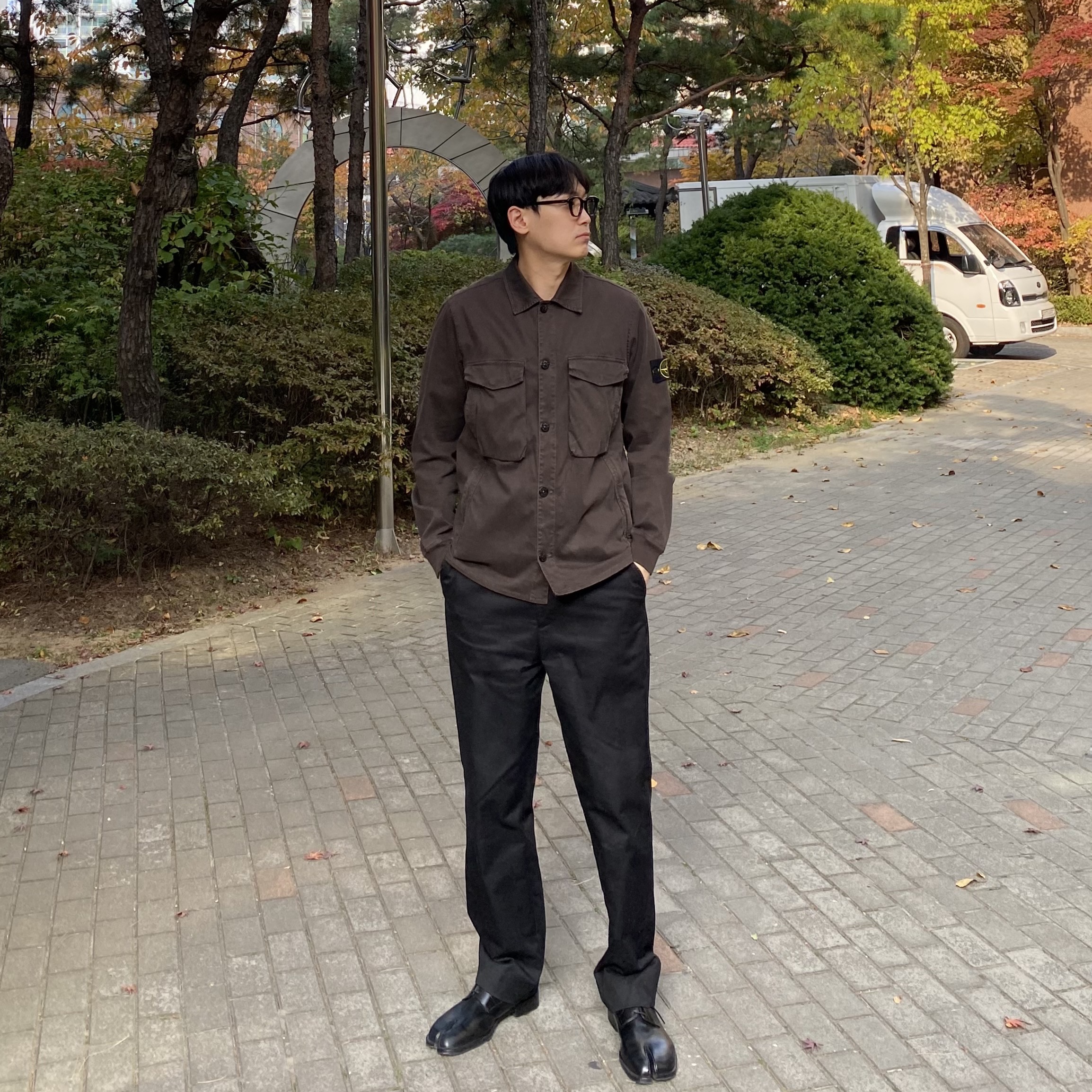 Stone Island 113WN T.CO+OLD Overshirt Black - 21FW 착용 스타일 - 2
