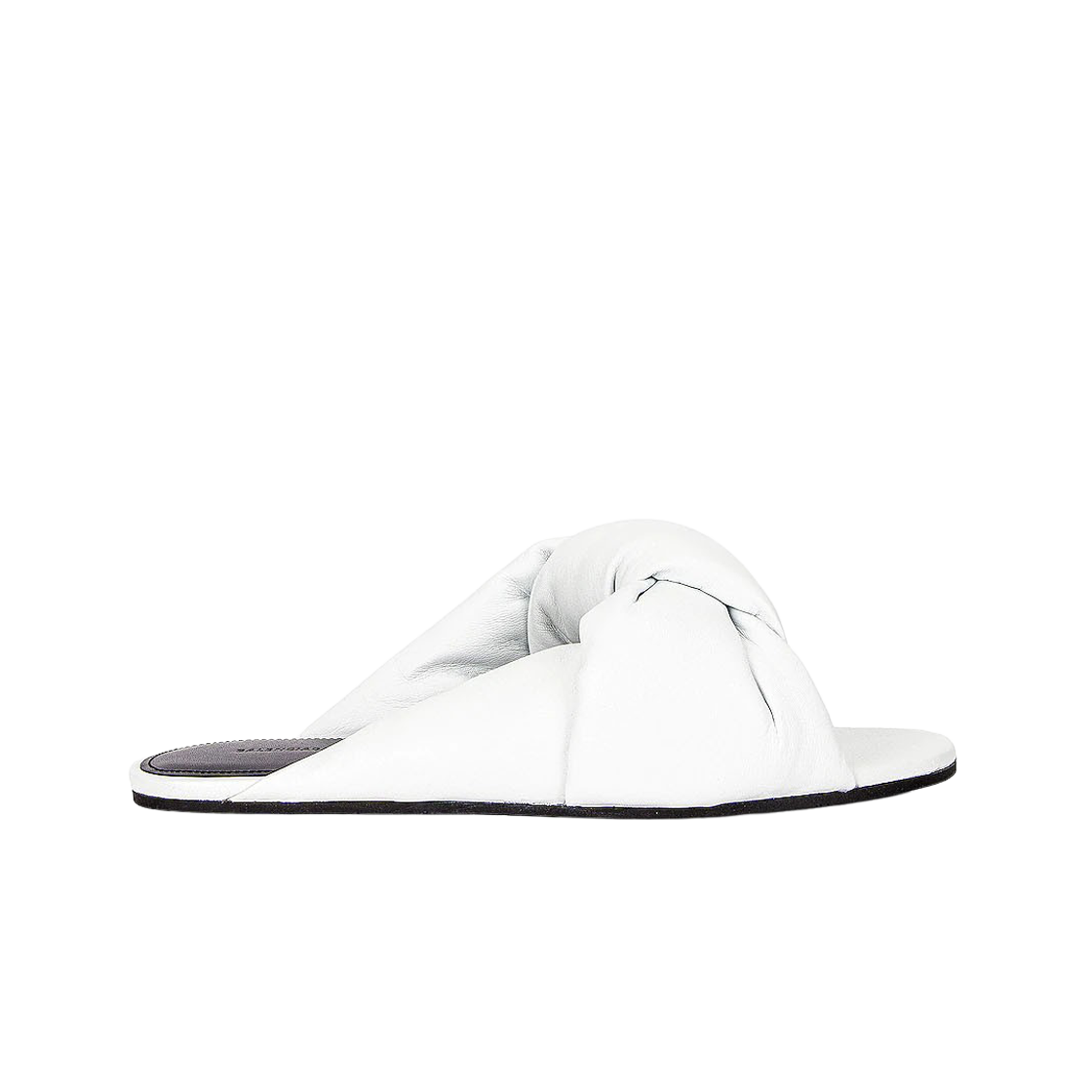 (W) 발렌시아가 스무스 나파 램스킨 드레이피 플랫 샌들 화이트((W) Balenciaga Smooth Nappa Lambskin Drapy Flat Sandal White) - 1
