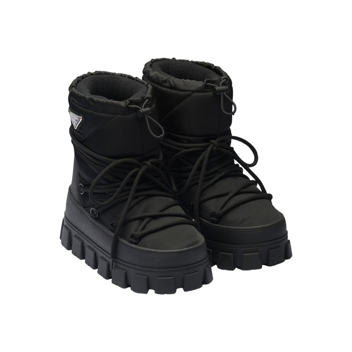(W) 프라다 나일론 개버딘 아프레 스키 부츠 블랙((W) Prada Nylon Gabardine Apres-Ski Boots Black) - 2