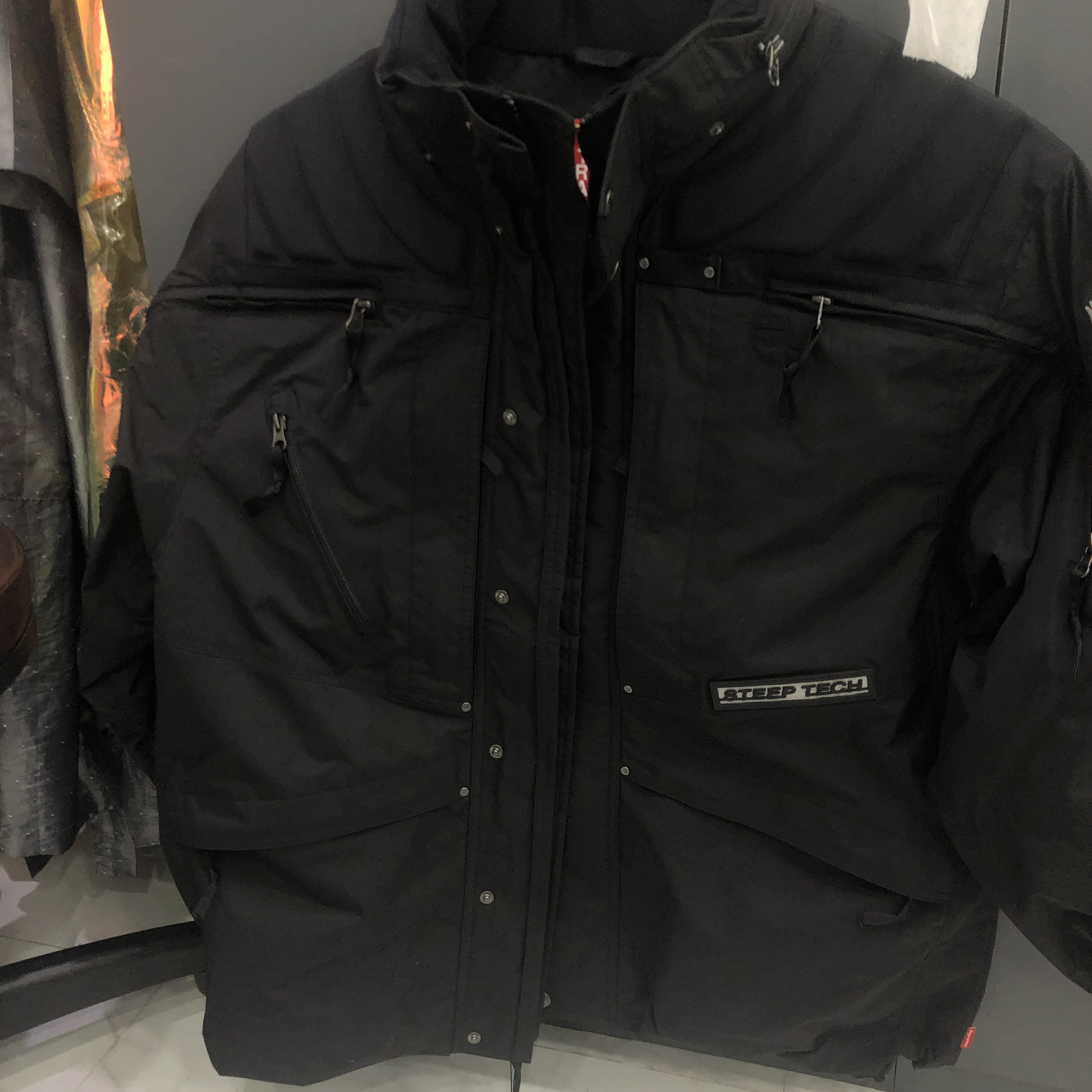 Supreme x The North Face Steep Tech Apogee Jacket Black - 22FW 착용 스타일 - 2