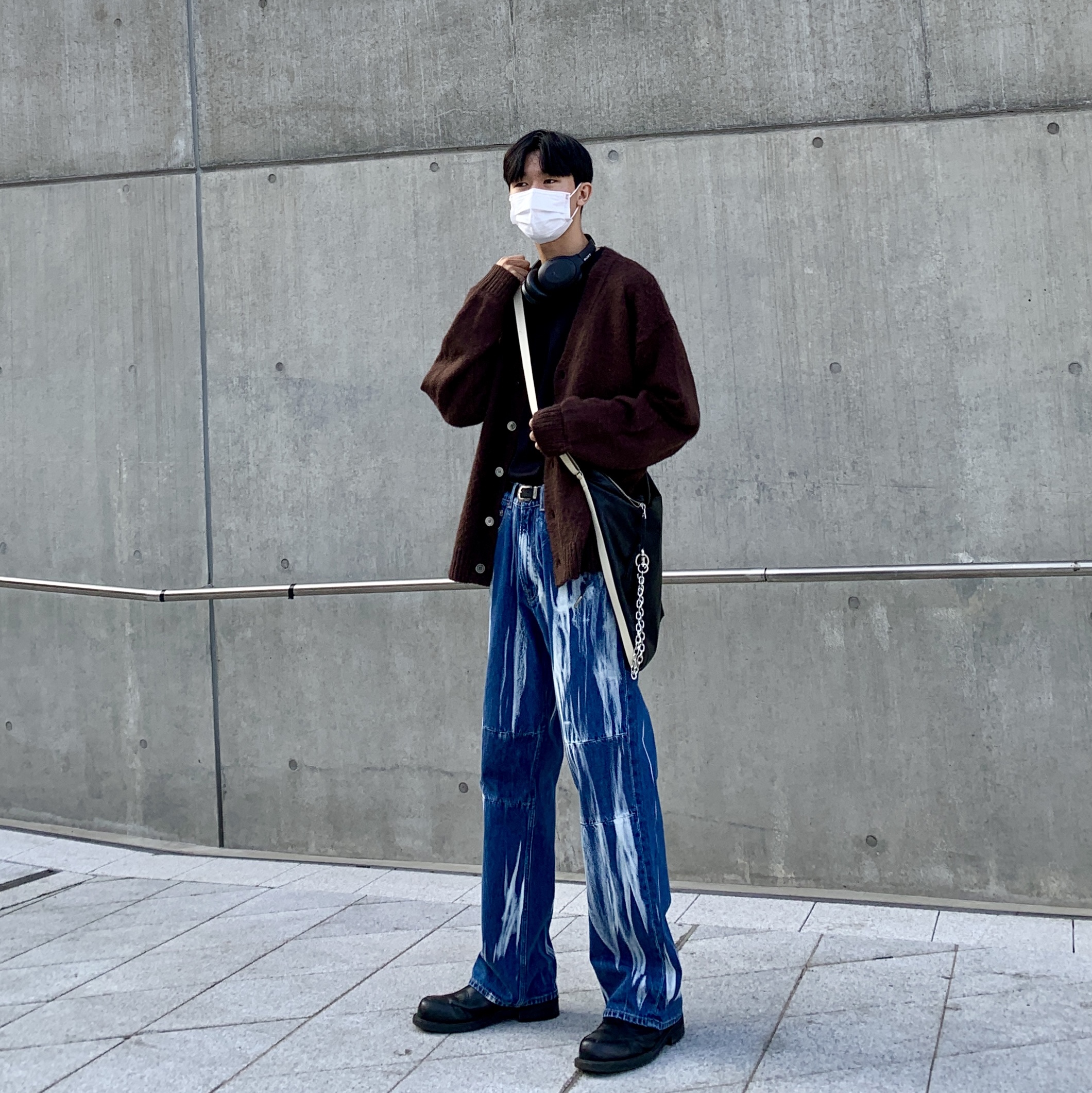 Our Legacy Extended Third Cut Glass Bleach Denim 착용 스타일 - 1