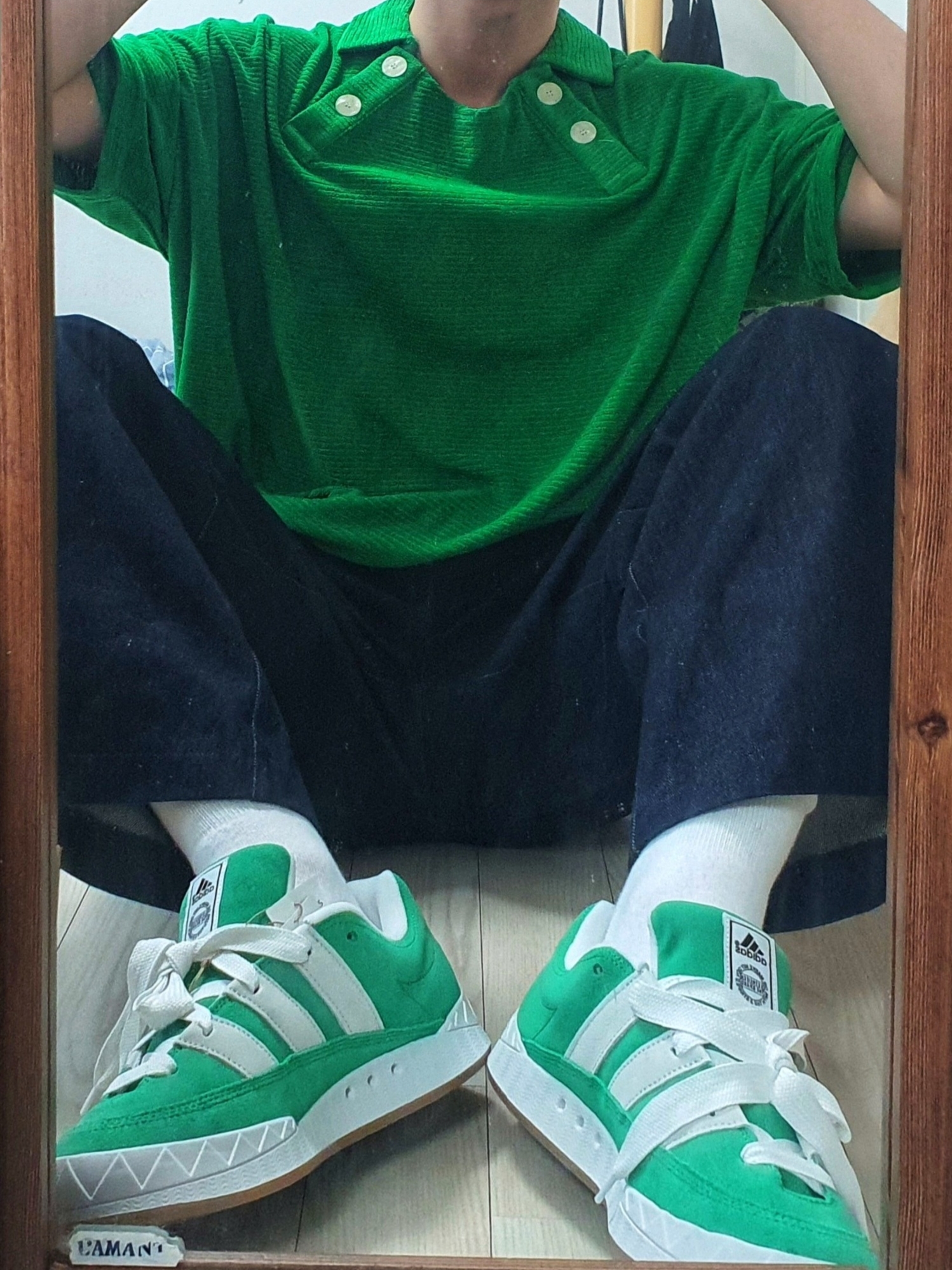 Adidas Adimatic Green 착용 스타일