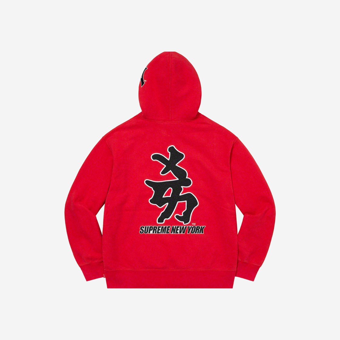 Supreme x New York Yankees Kanji Hooded Sweatshirt Red - 22FW 상세 이미지 2