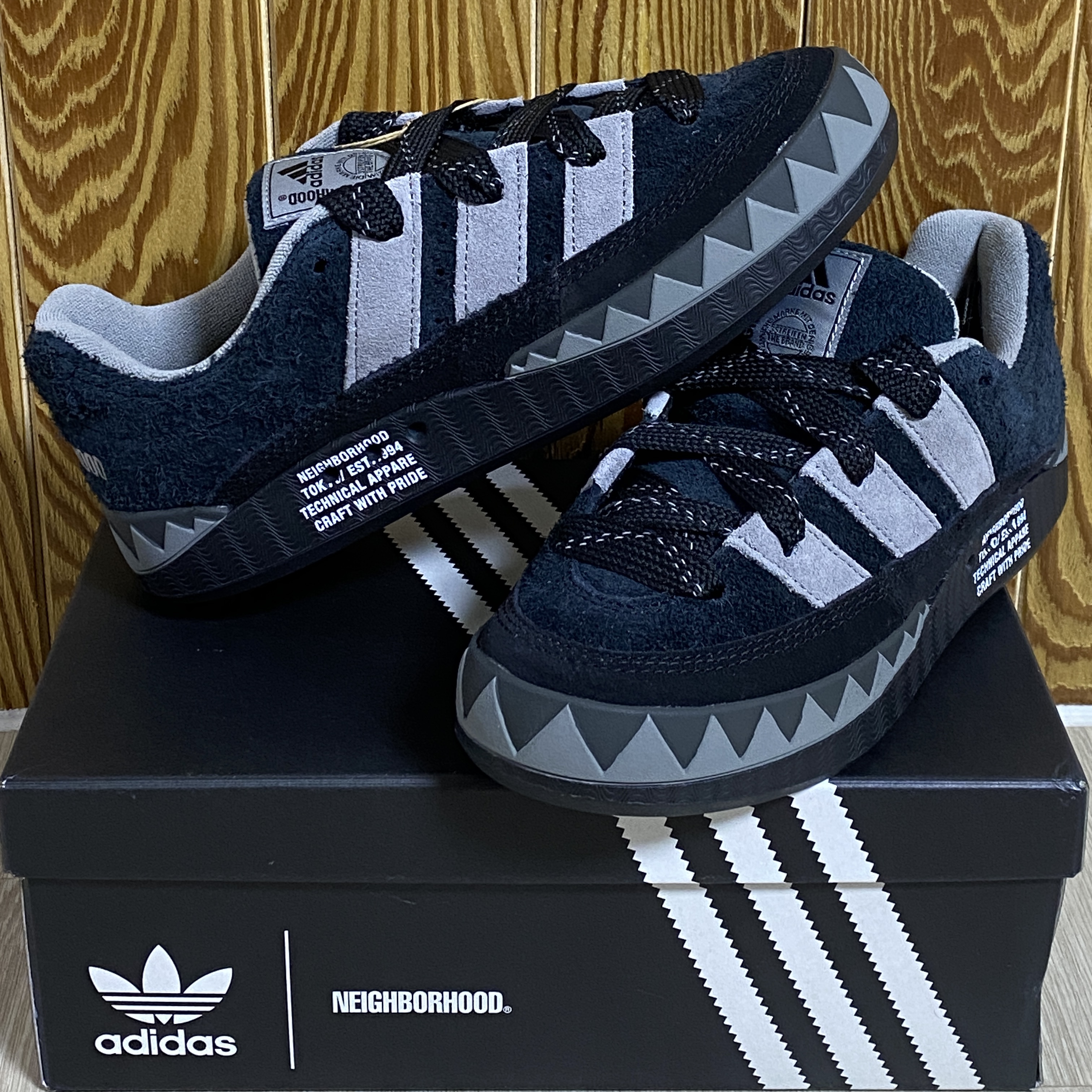 Adidas x Neighborhood Adimatic Core Black 착용 스타일